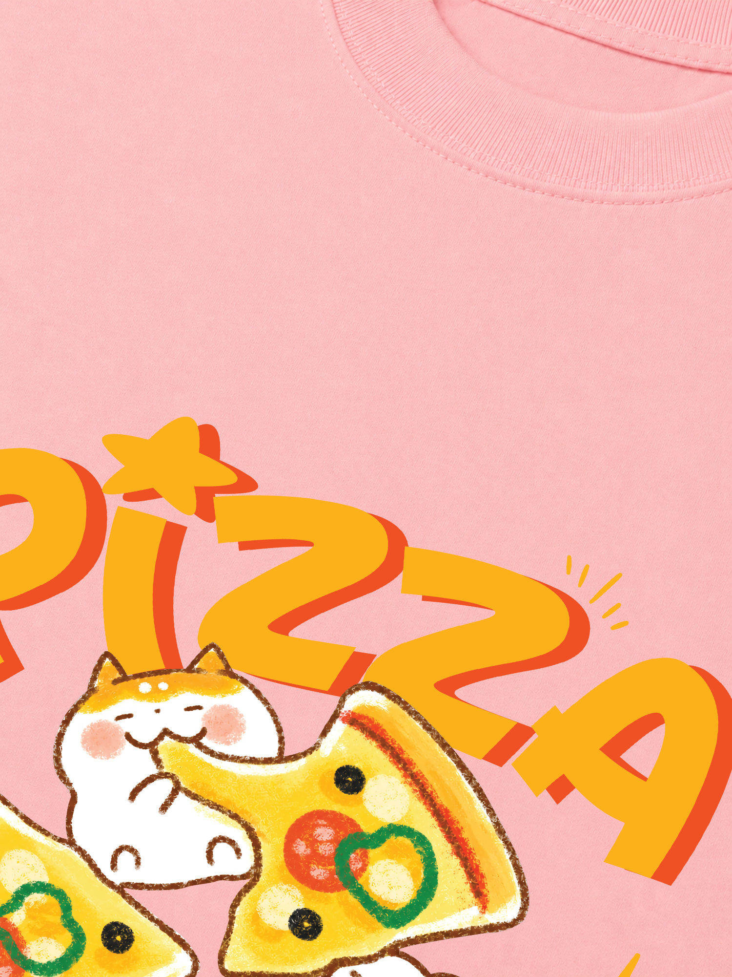 Áo Thun Relaxed Fit Yummy Mood Pizza