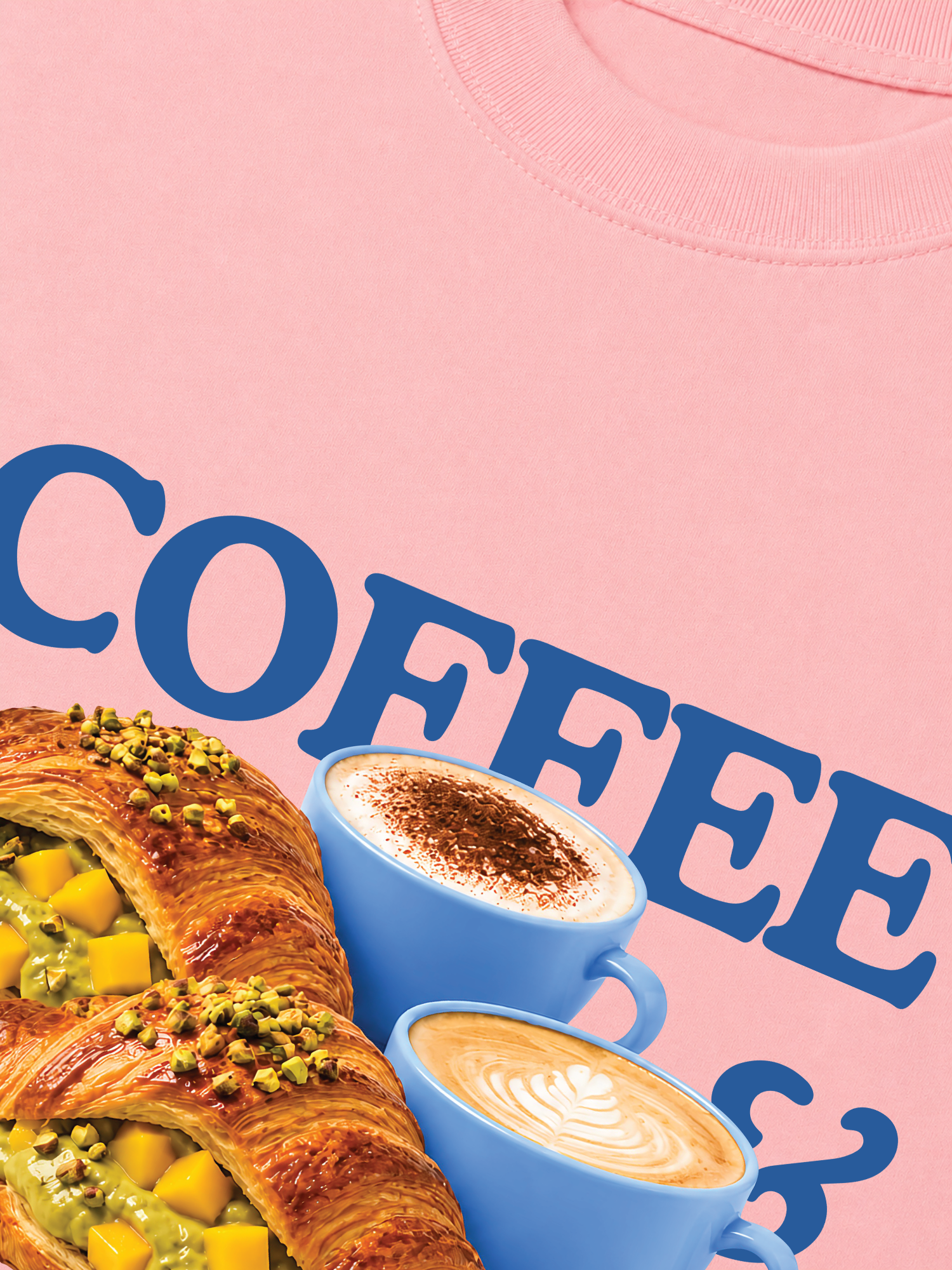 Áo Thun Relaxed Fit Yummy Mood Coffee Croissant