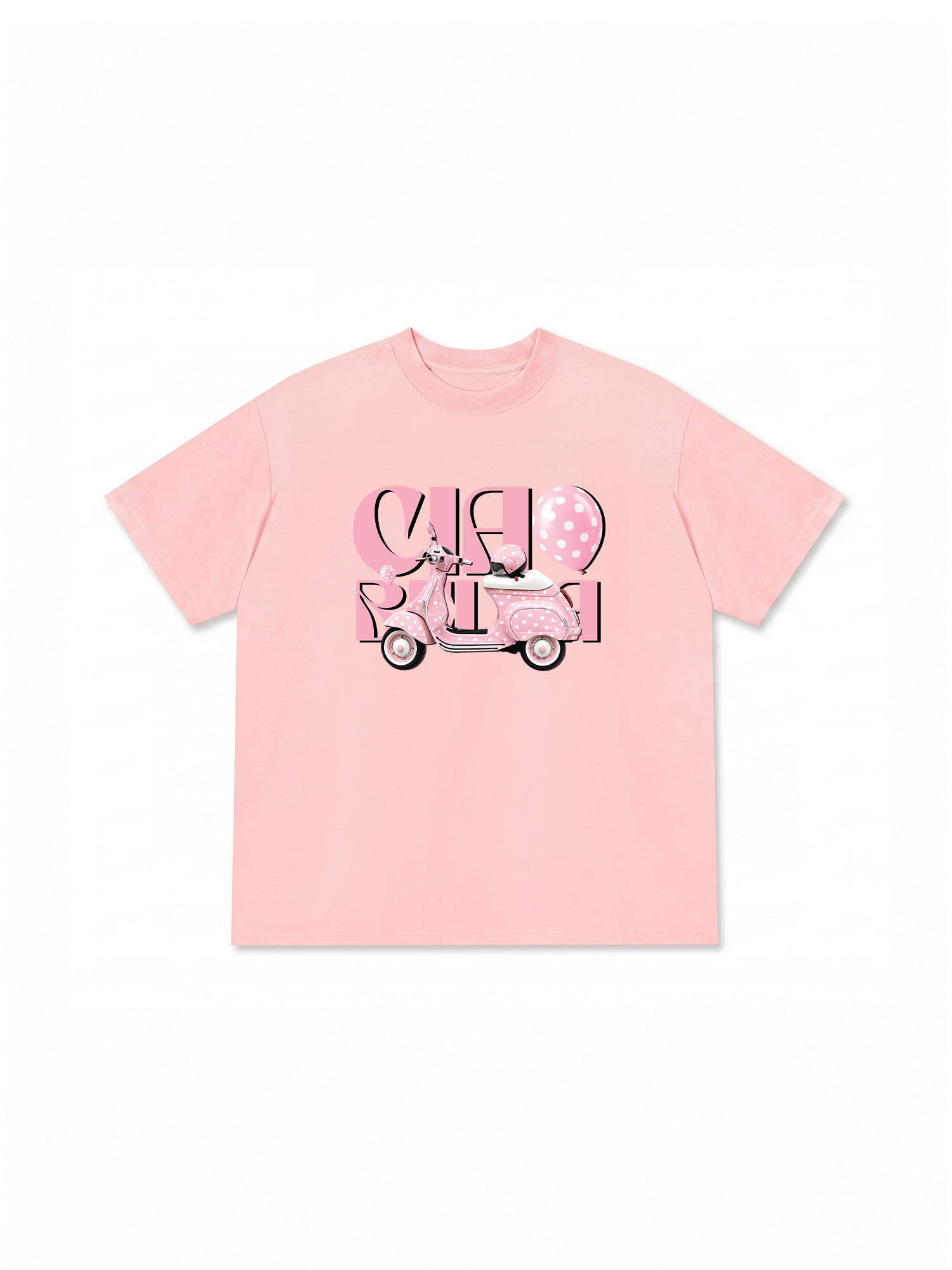 Áo Thun Relaxed Fit Motobike Pink Ciao Bella