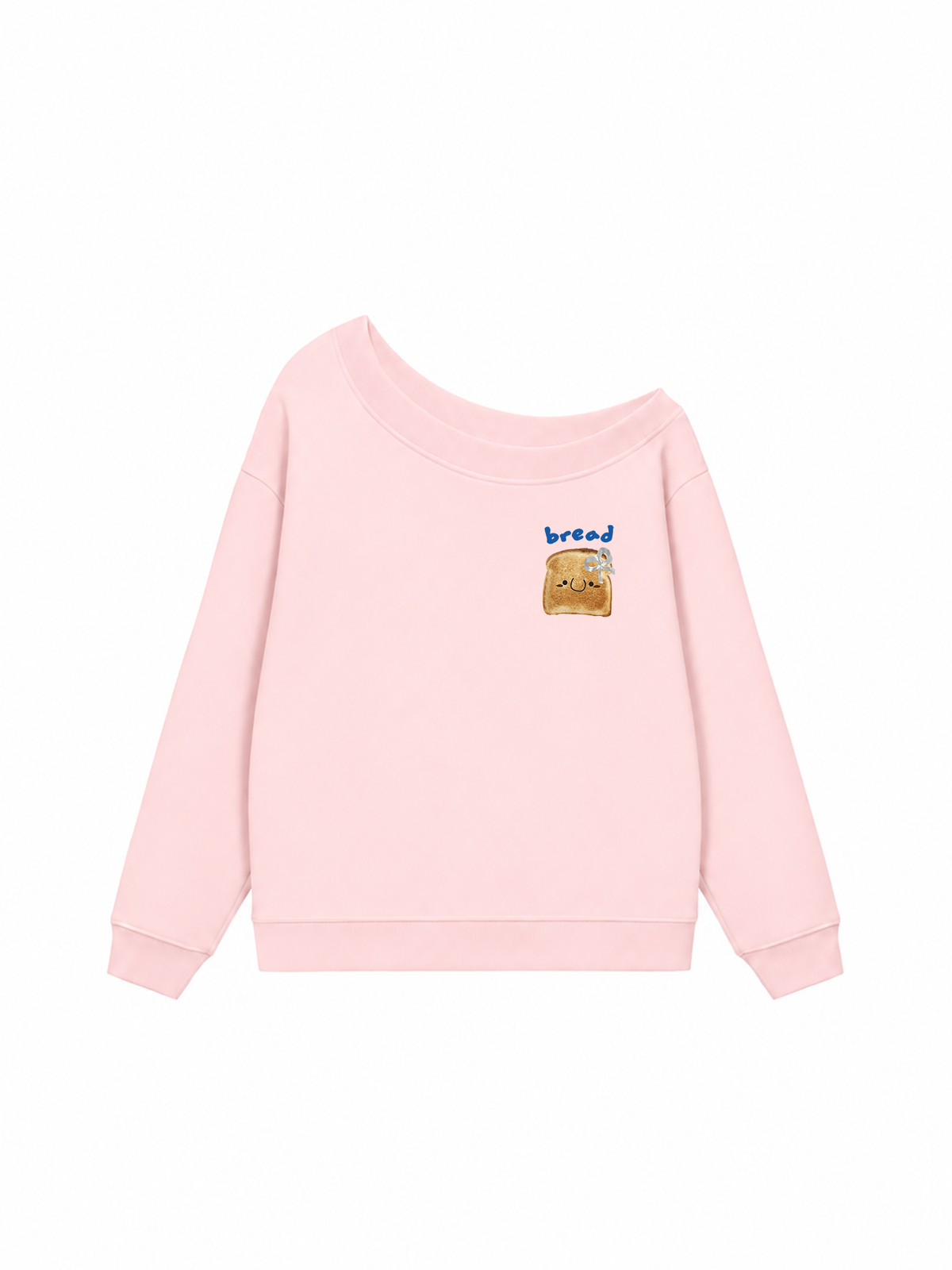 Áo Sweater Lệch Vai Nỉ Hai Da  Bread With Bow