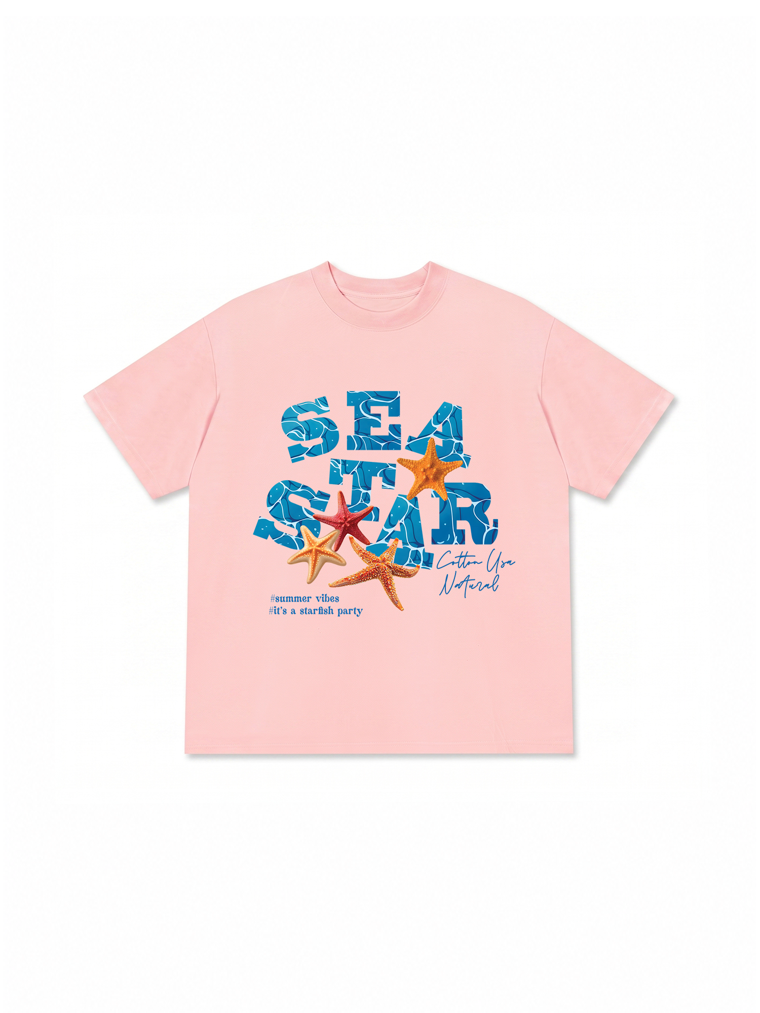 Áo Thun Relaxed Fit Tropical Starfish Parrty Sea Water