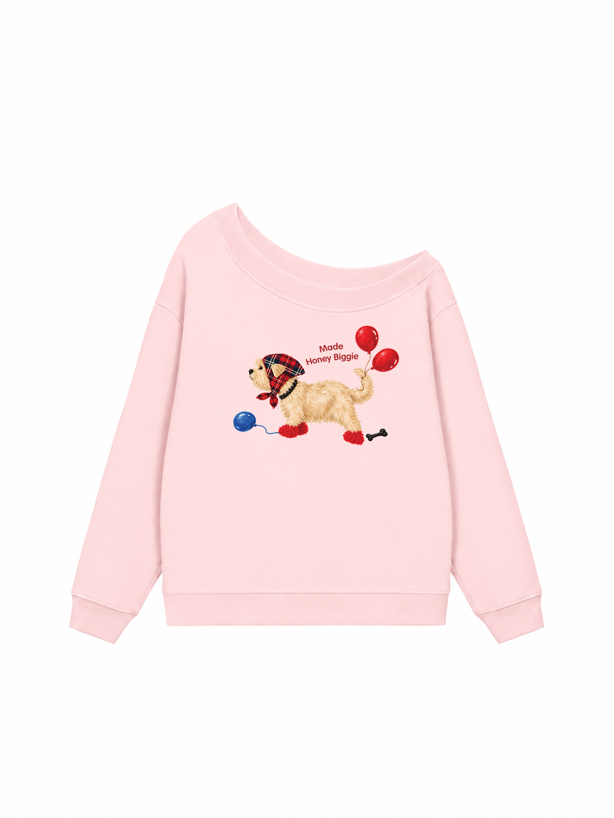 Áo Sweater Lệch Vai Nỉ Hai Da Made Honey Biggie