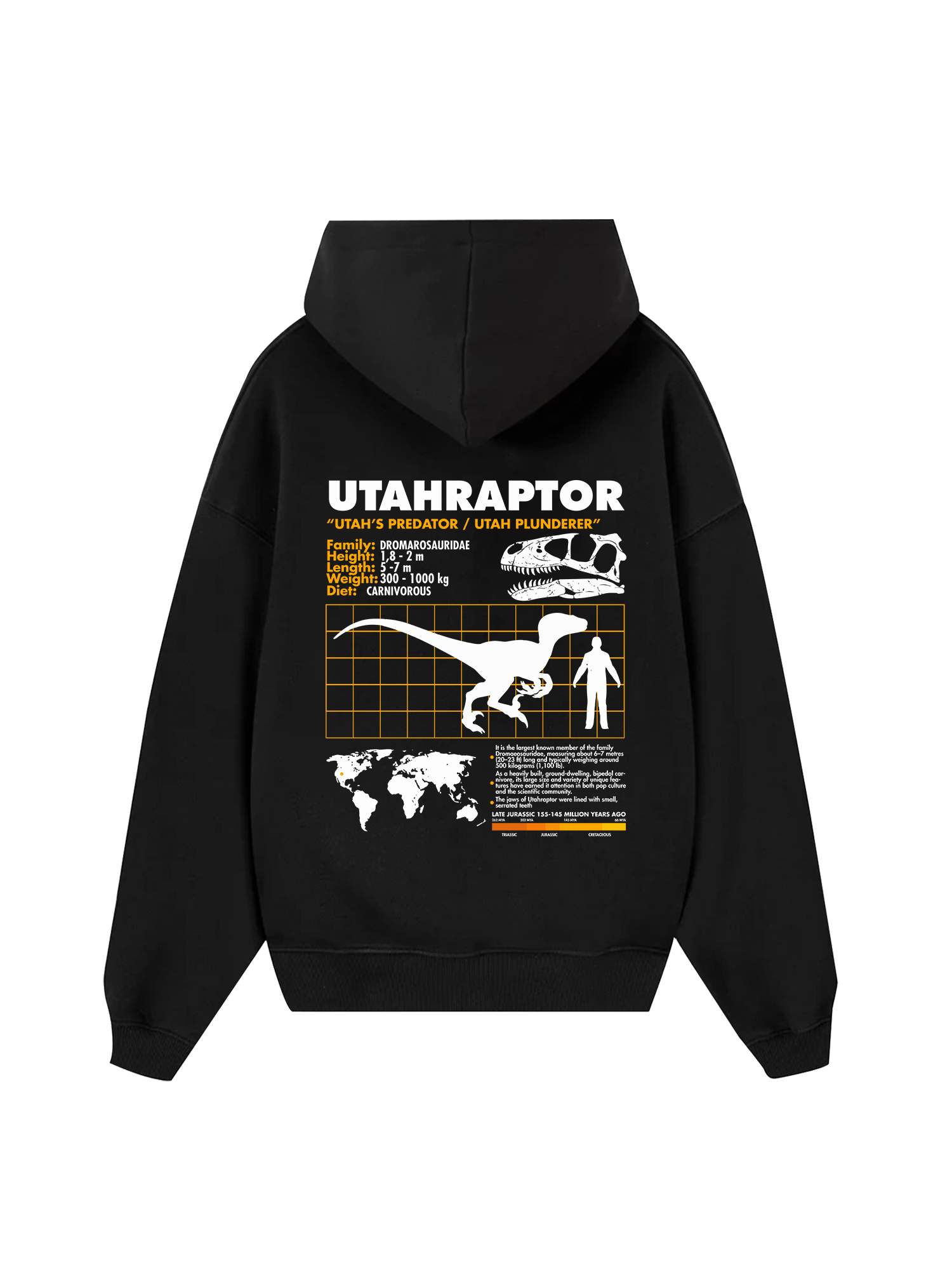 Wild Life Analysis Table Utahraptor Hoodie