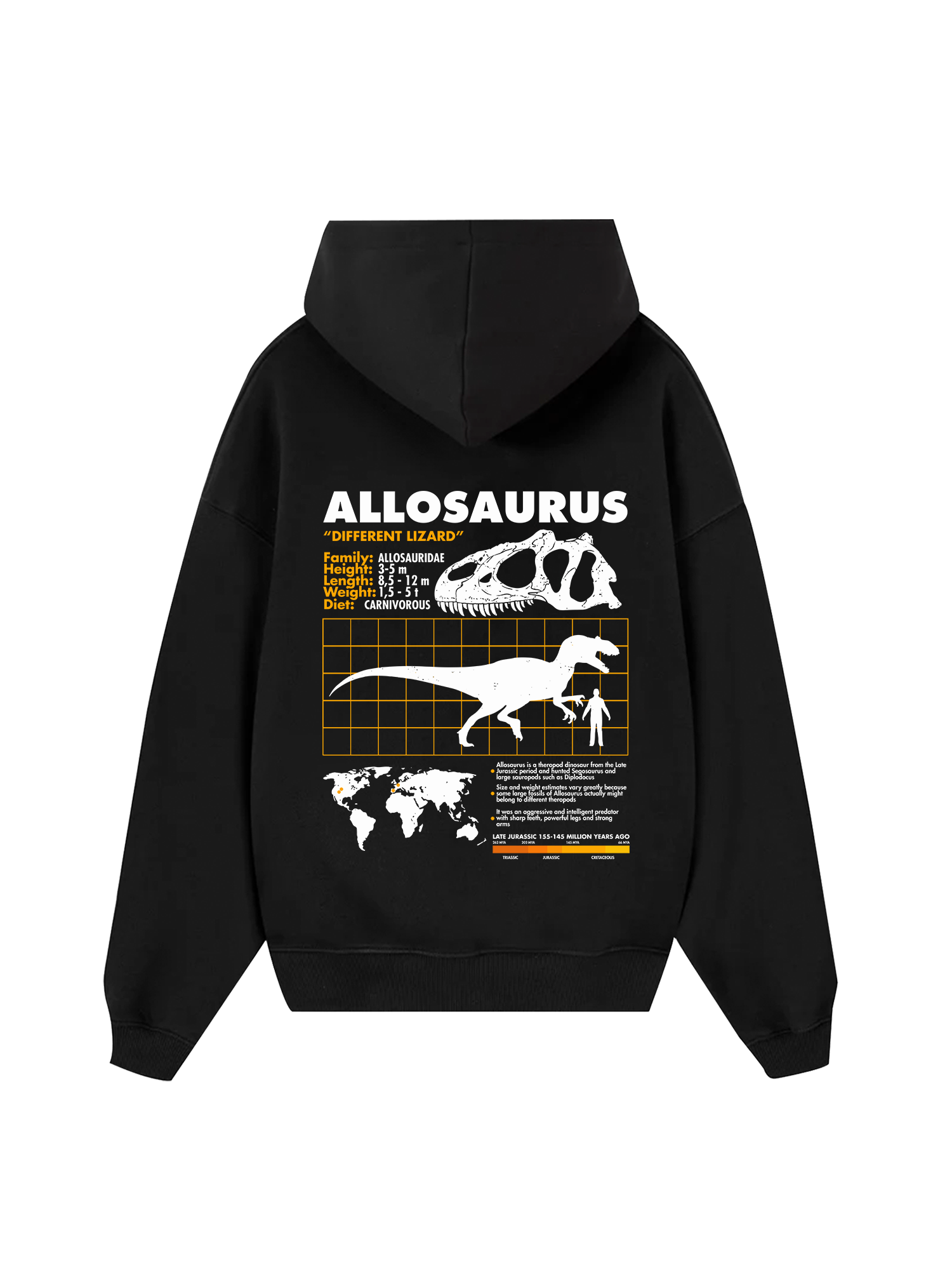 Wild Life Analysis Table Allosaurus Hoodie