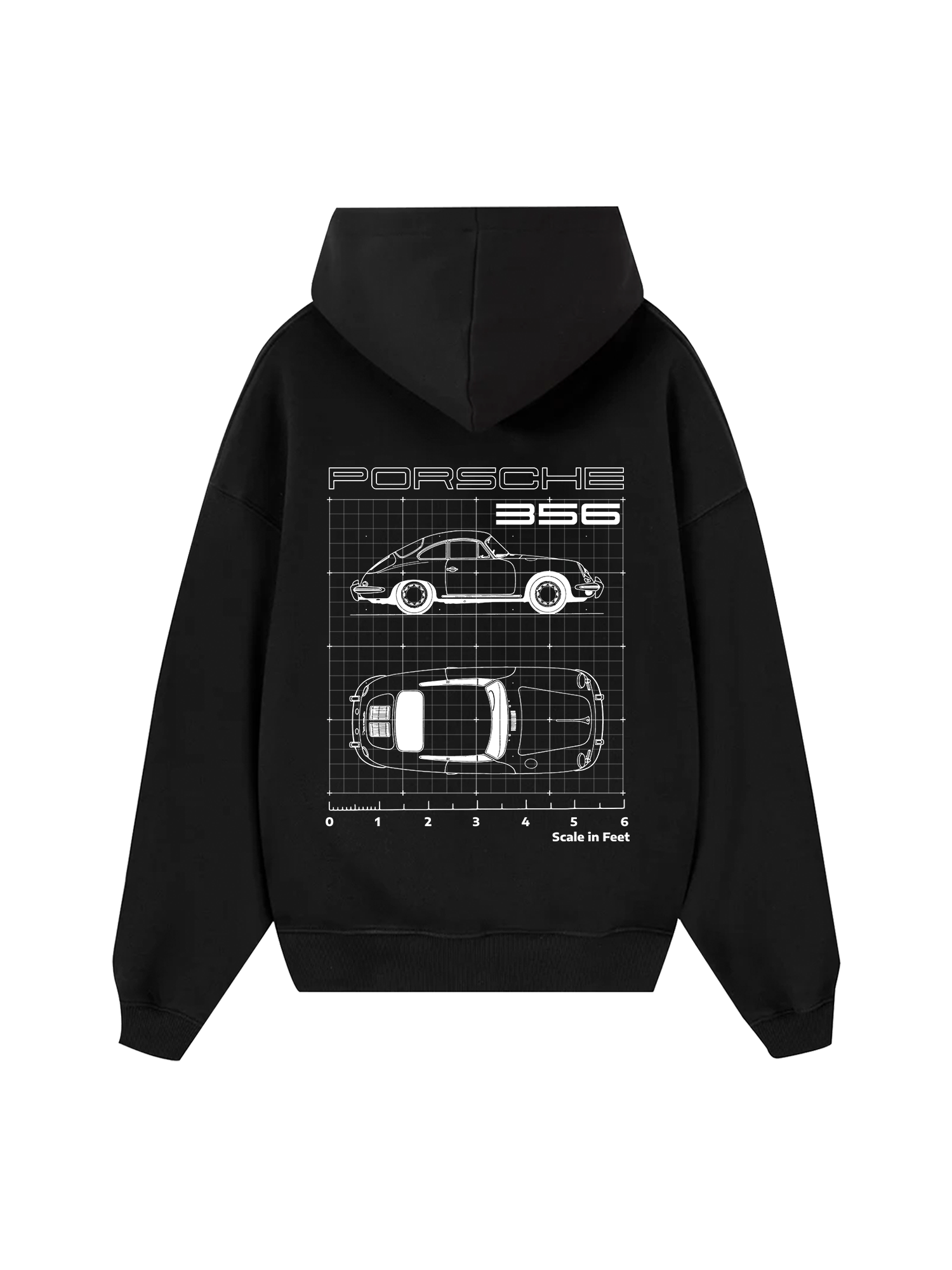 Porsche 356 Scale In Feet Hoodie