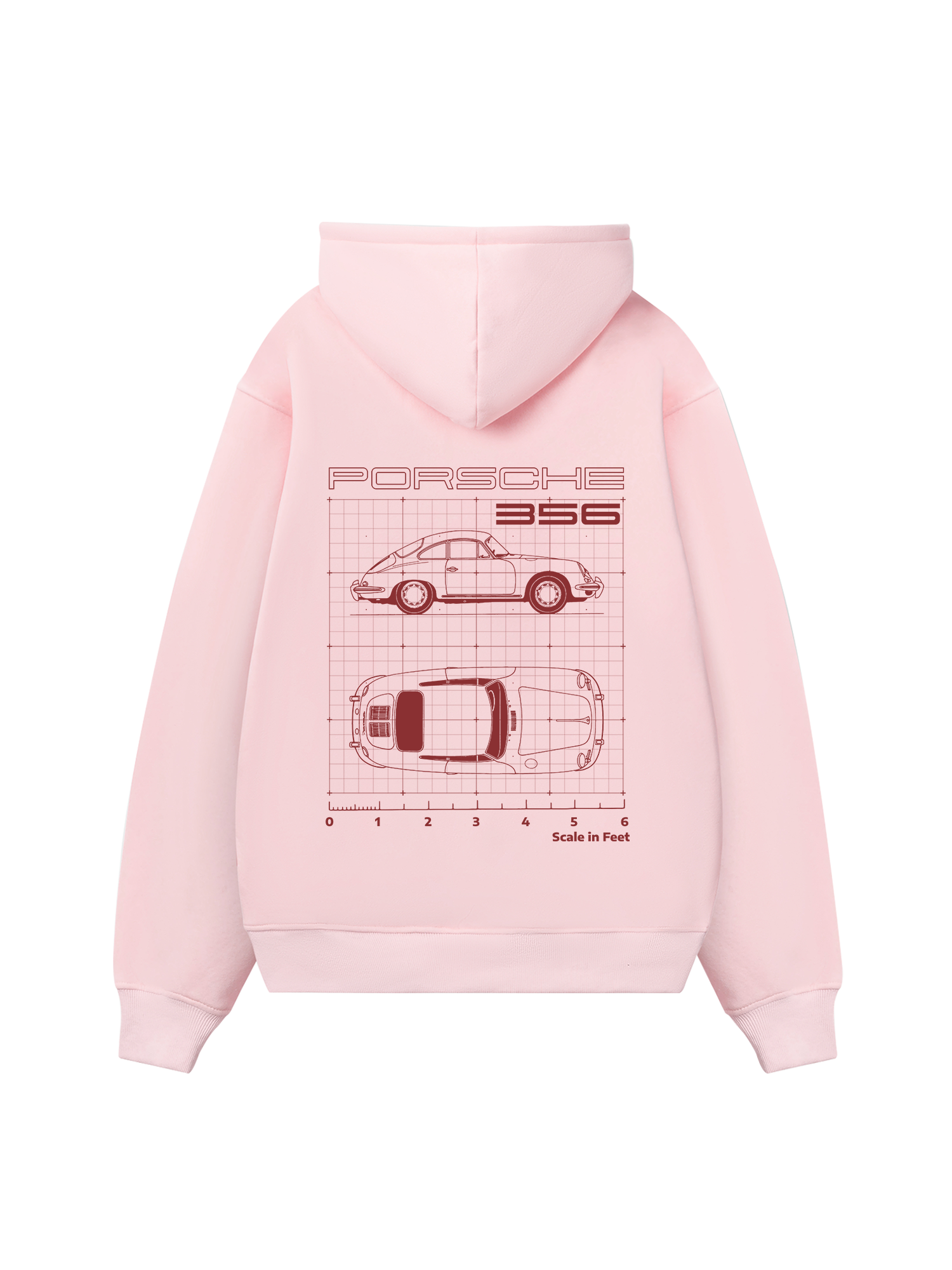Porsche 356 Scale In Feet Hoodie