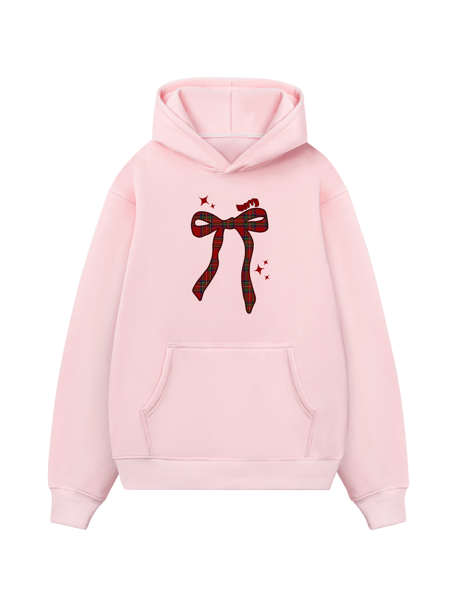 Merry Plaid Bow Hoodie