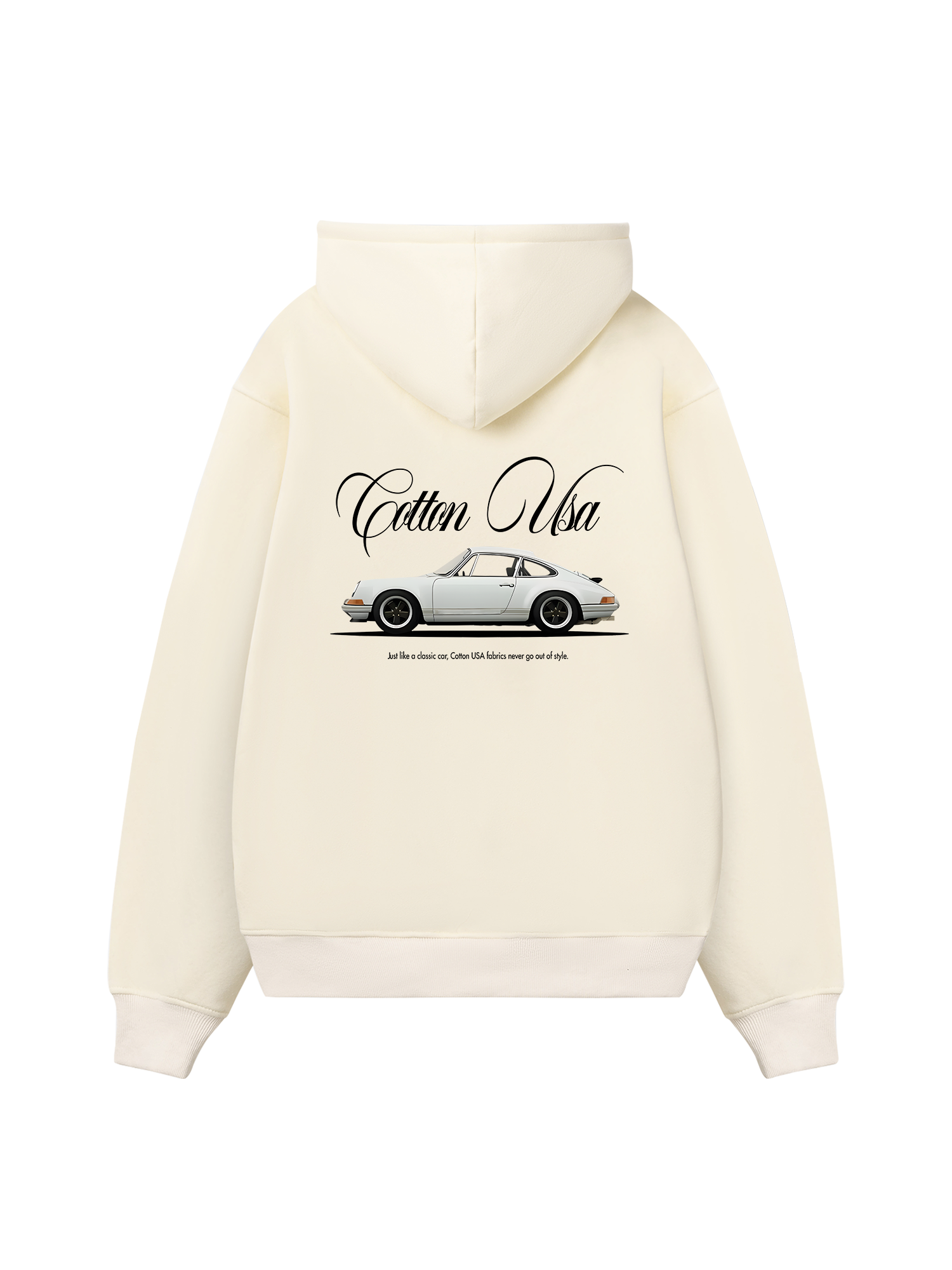 Classic Car White  Hoodie