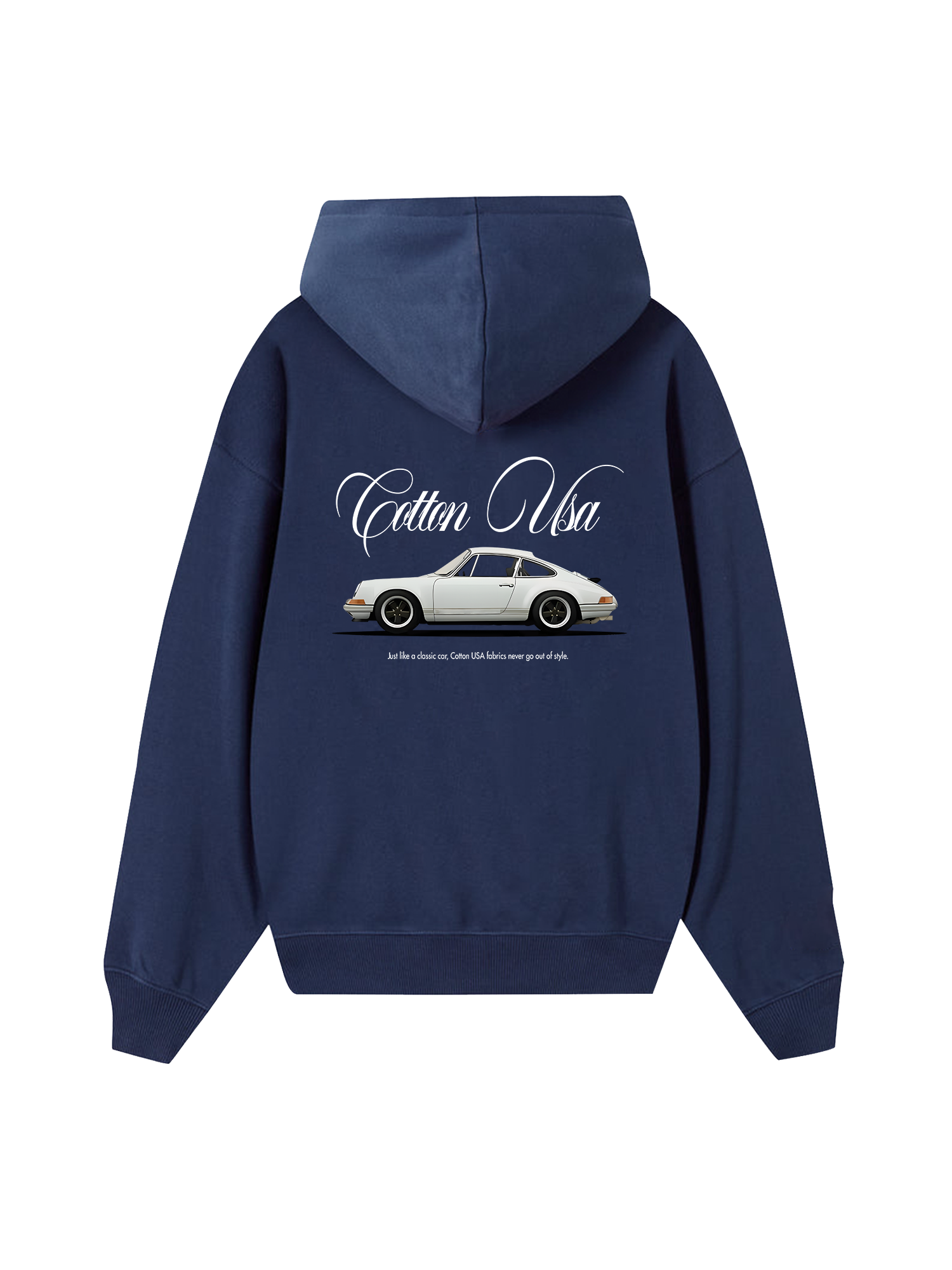 Classic Car White  Hoodie