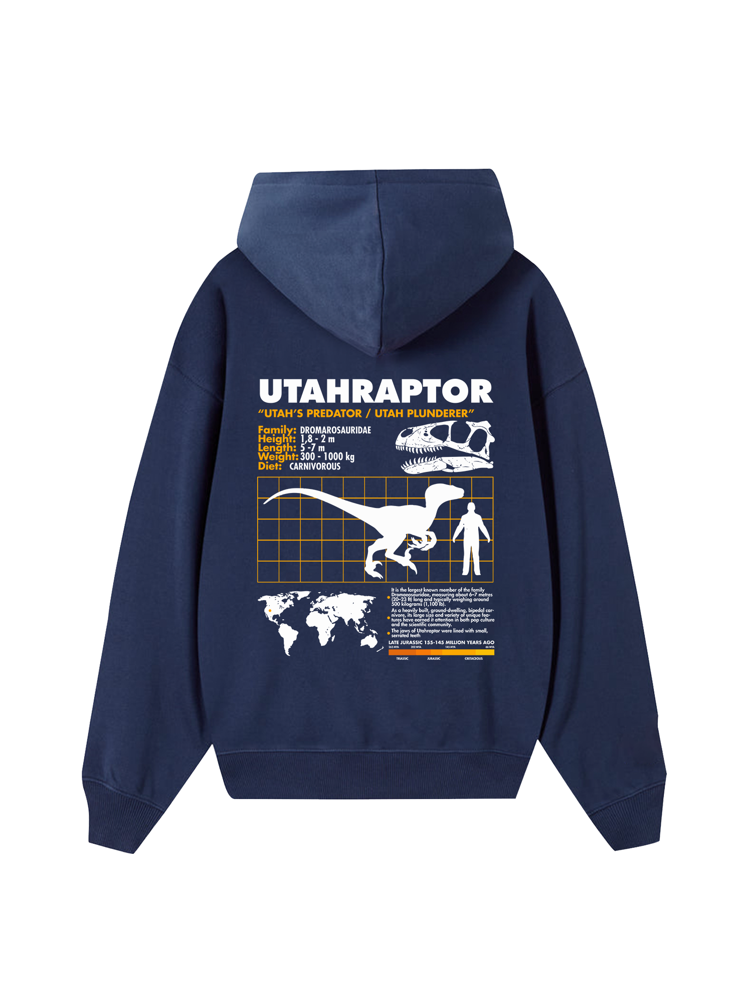 Wild Life Analysis Table Utahraptor Hoodie