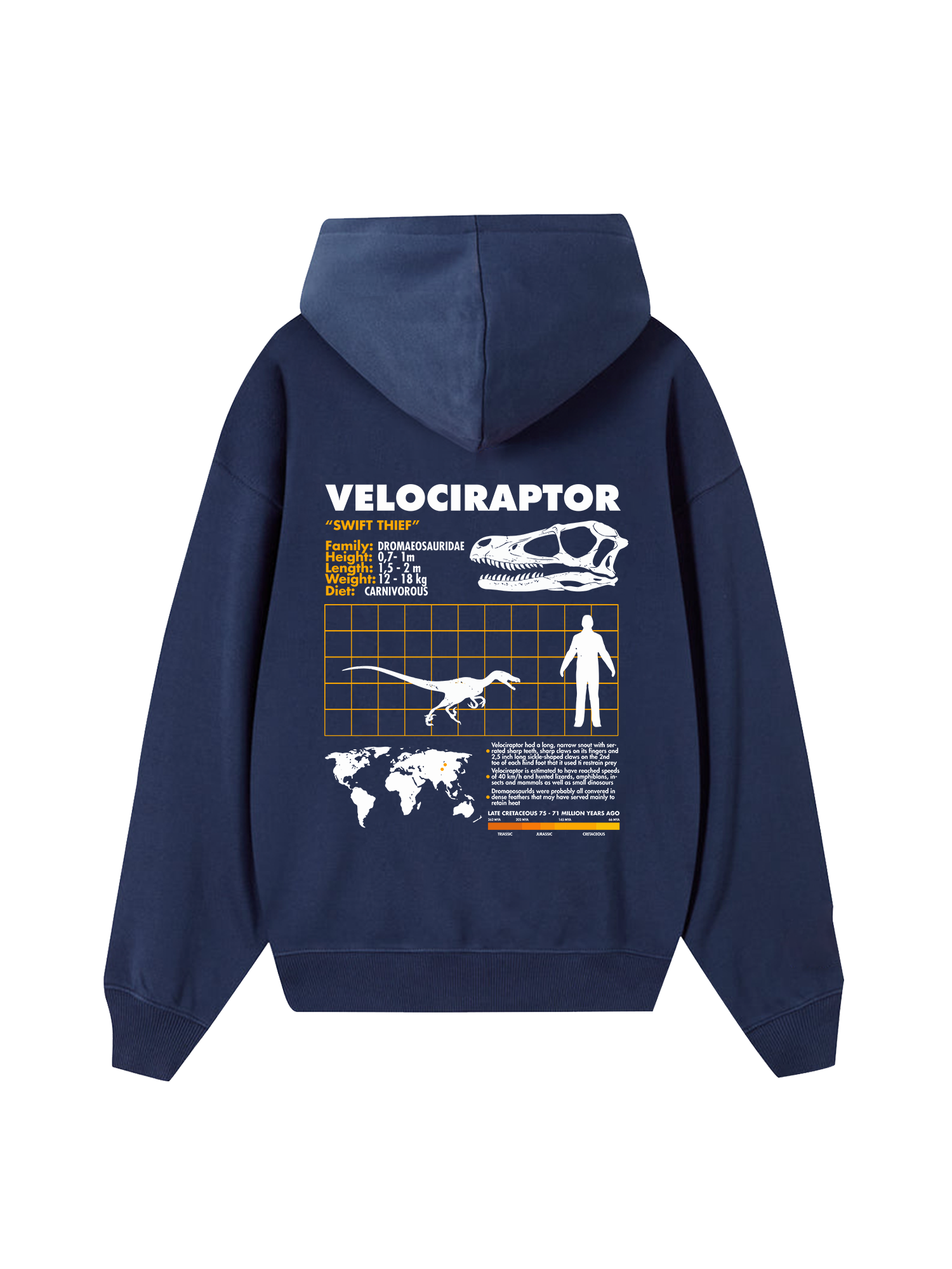 Wild Life Analysis Table Velociraptor Hoodie