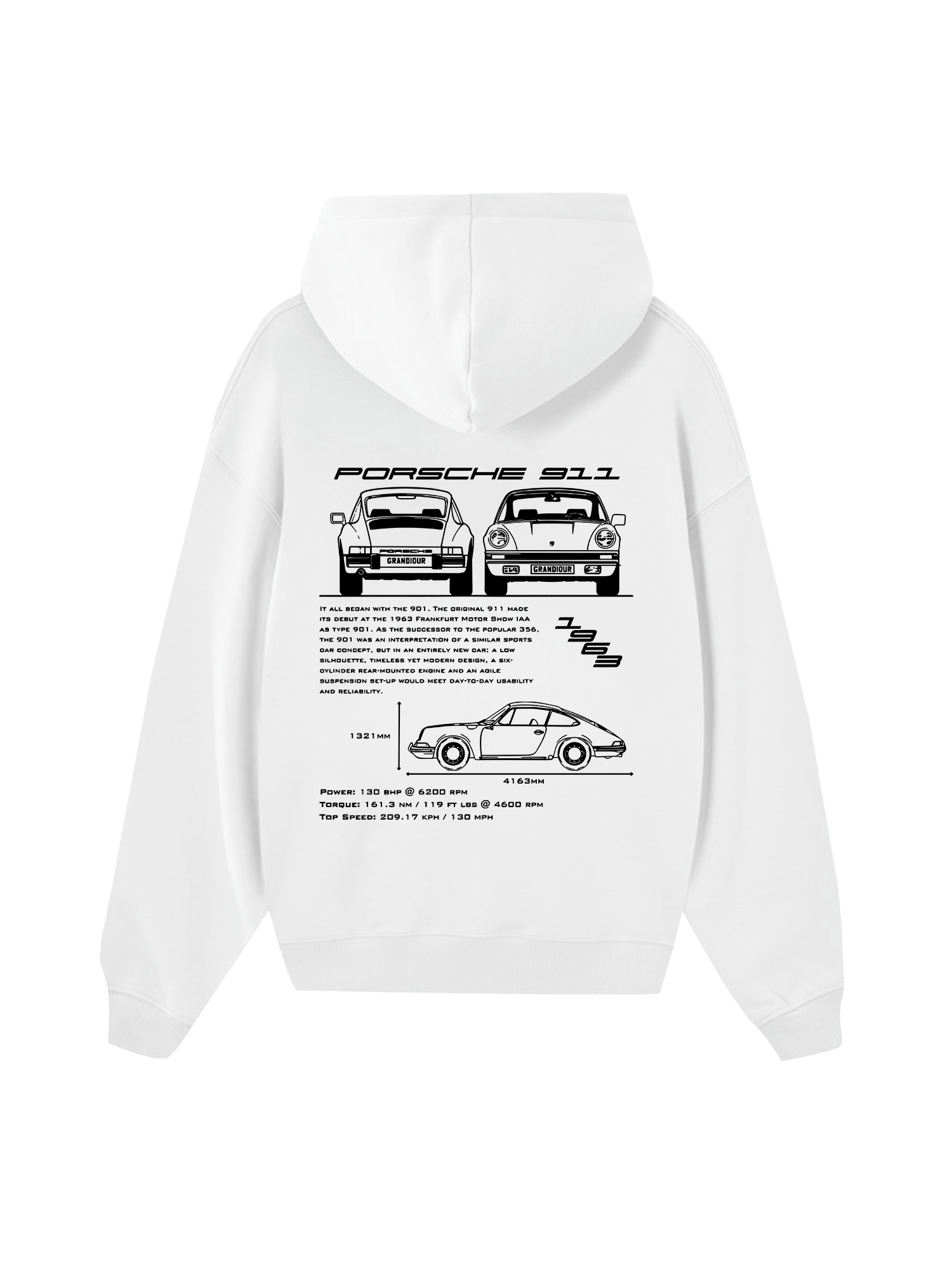 Porsche 911 Blueprint Hoodie