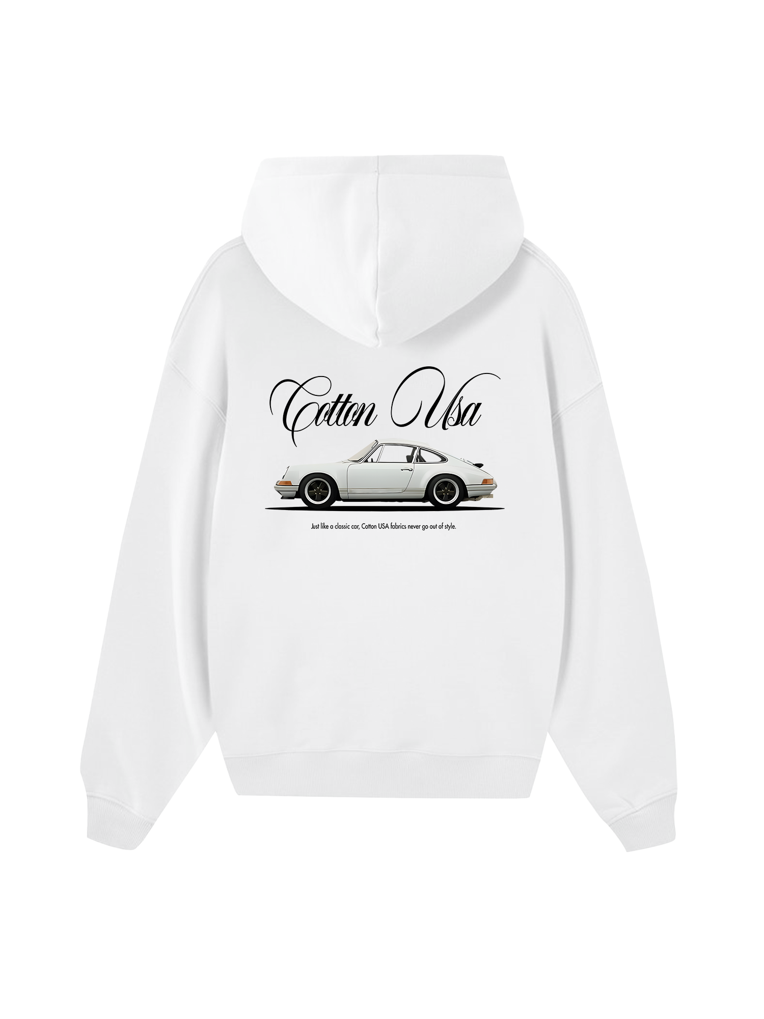 Classic Car White  Hoodie