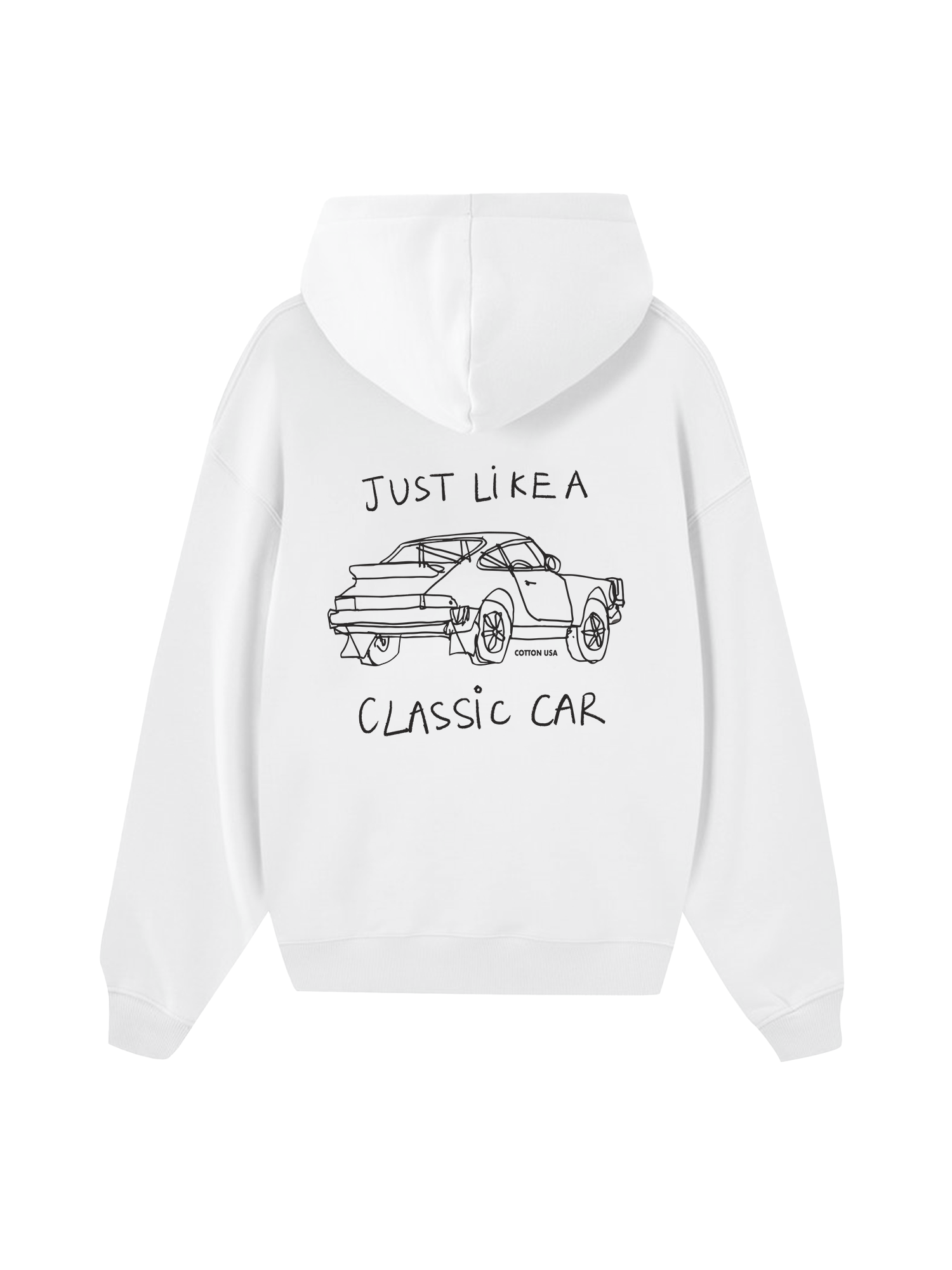 Classic Car Black And White Hoodie