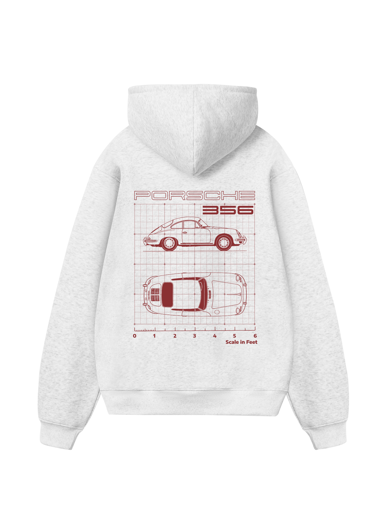 Porsche 356 Scale In Feet Hoodie
