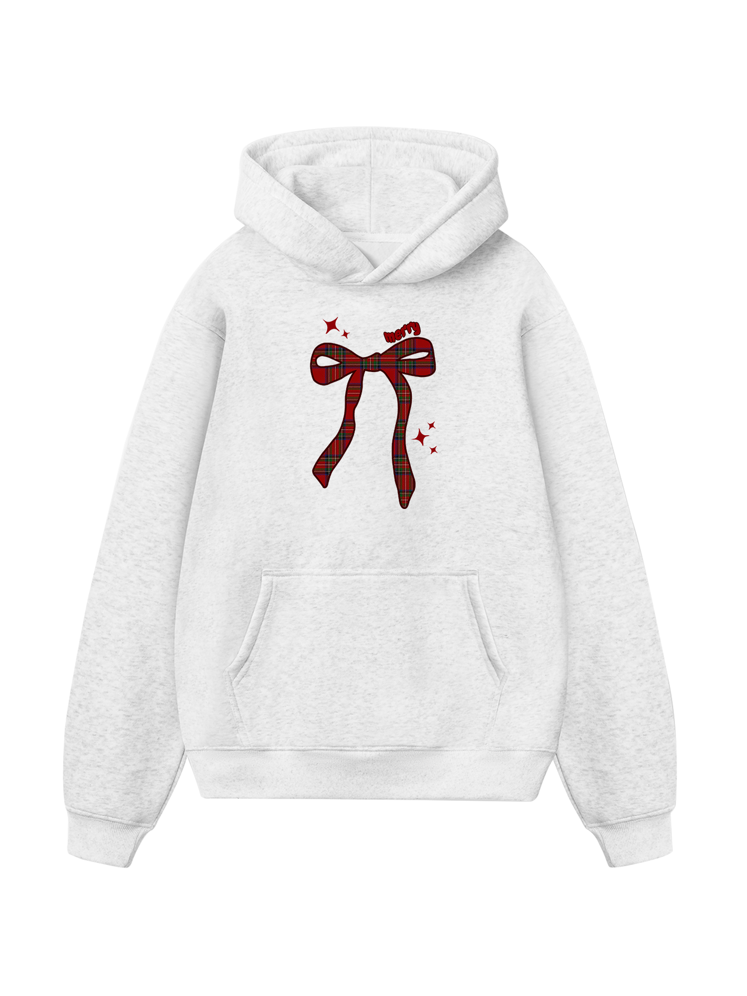 Merry Plaid Bow Hoodie