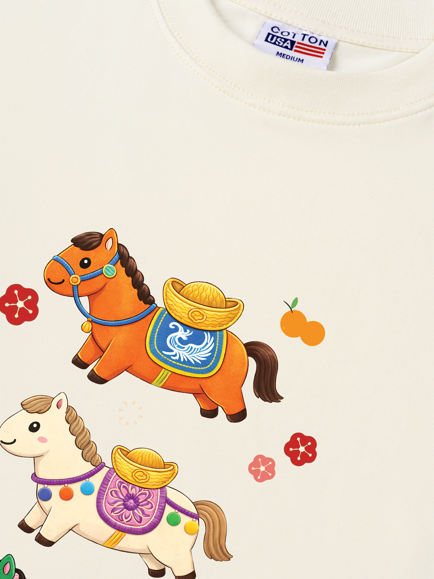 Áo Thun Relaxed Fit Tết Bính Ngọ 3 Chú Ngựa