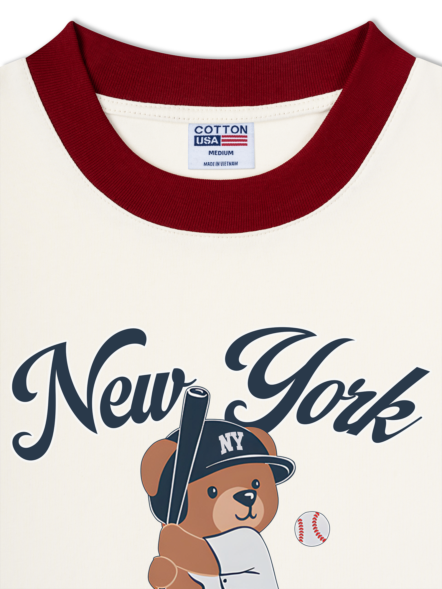 Áo Thun Ringer Relaxed Fit Baseball Bear