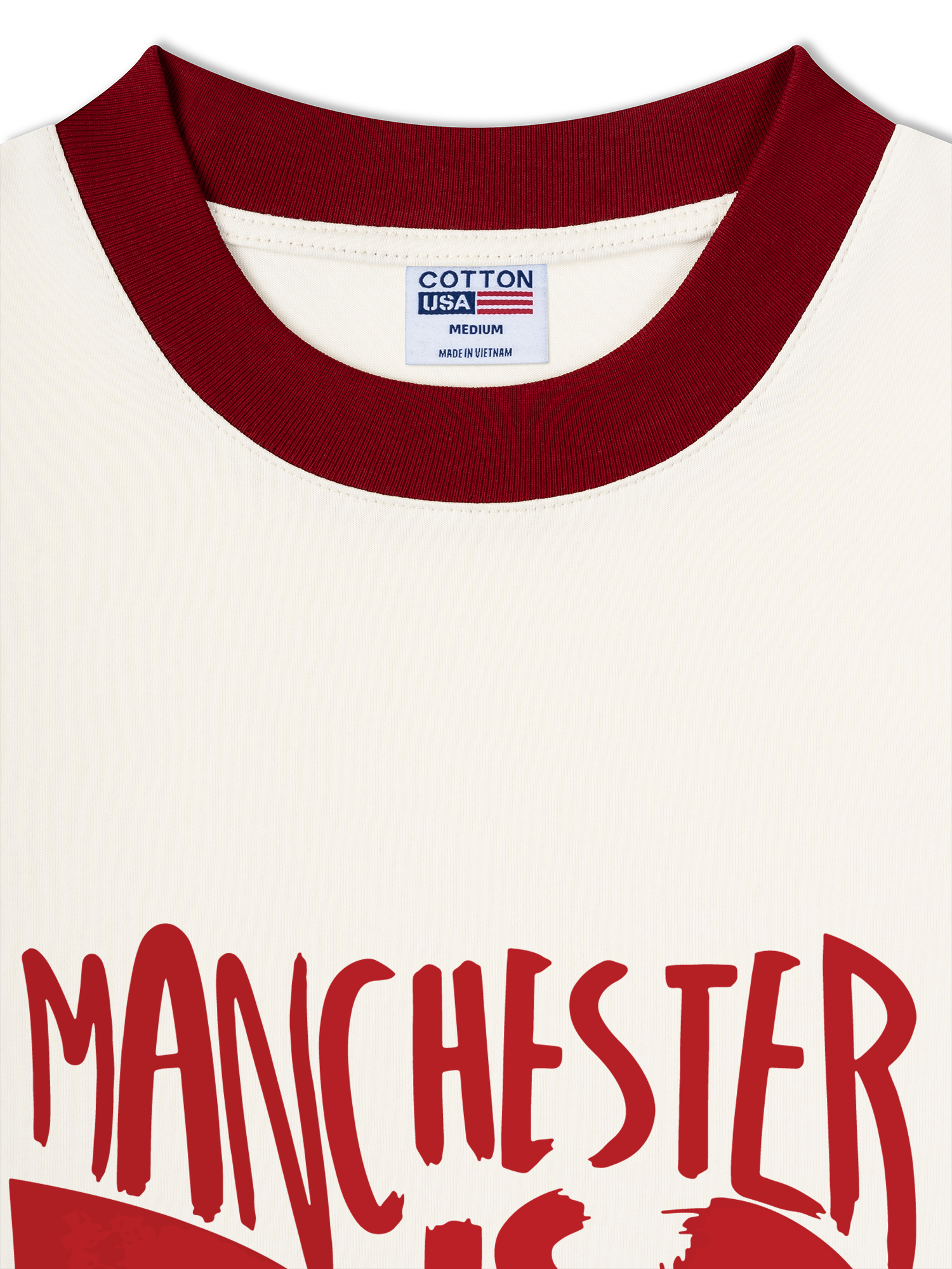 Áo Thun Ringer Relaxed Fit Manchester is Red