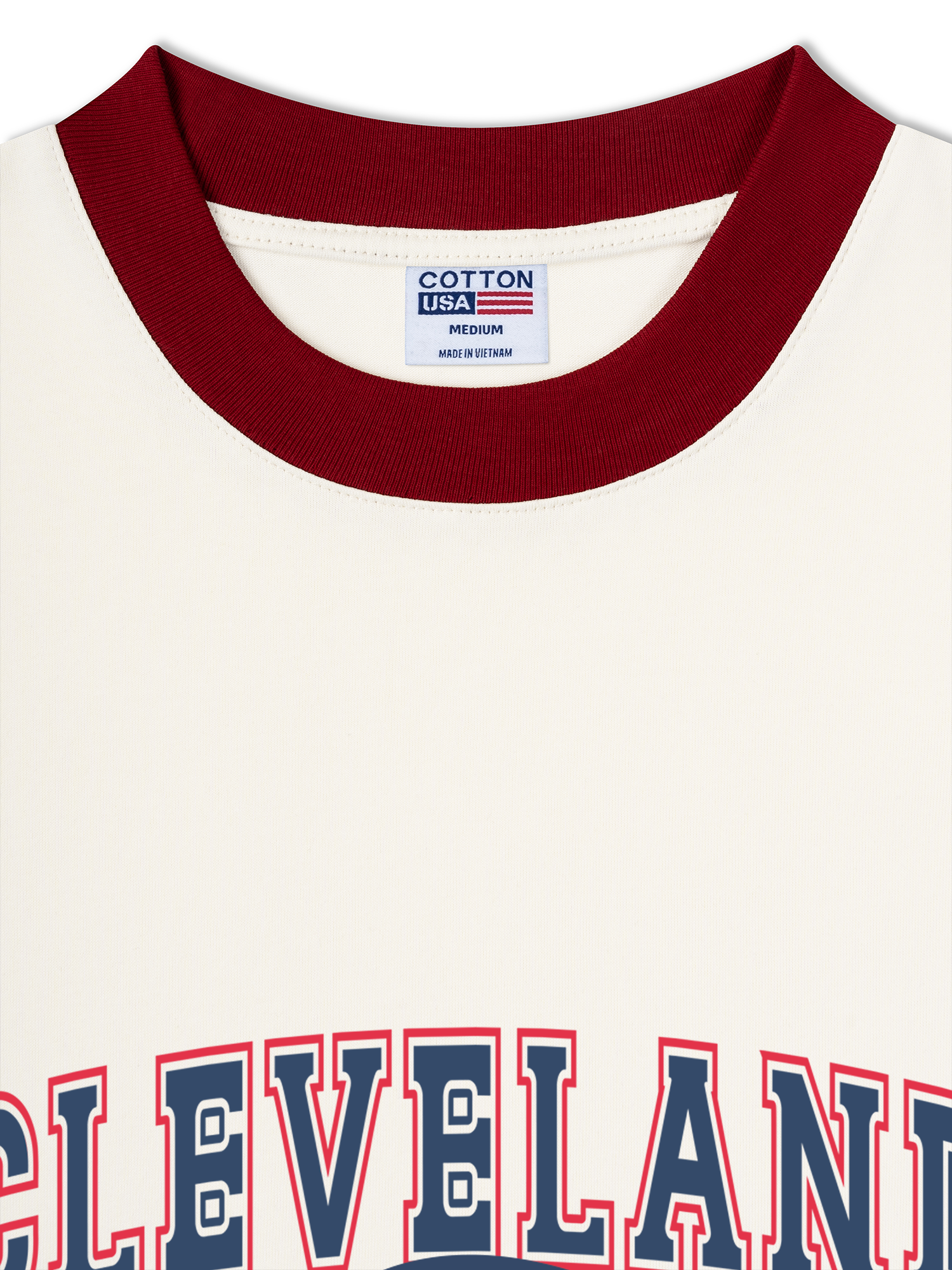 Áo Thun Ringer Relaxed Fit Baseball Cleveland