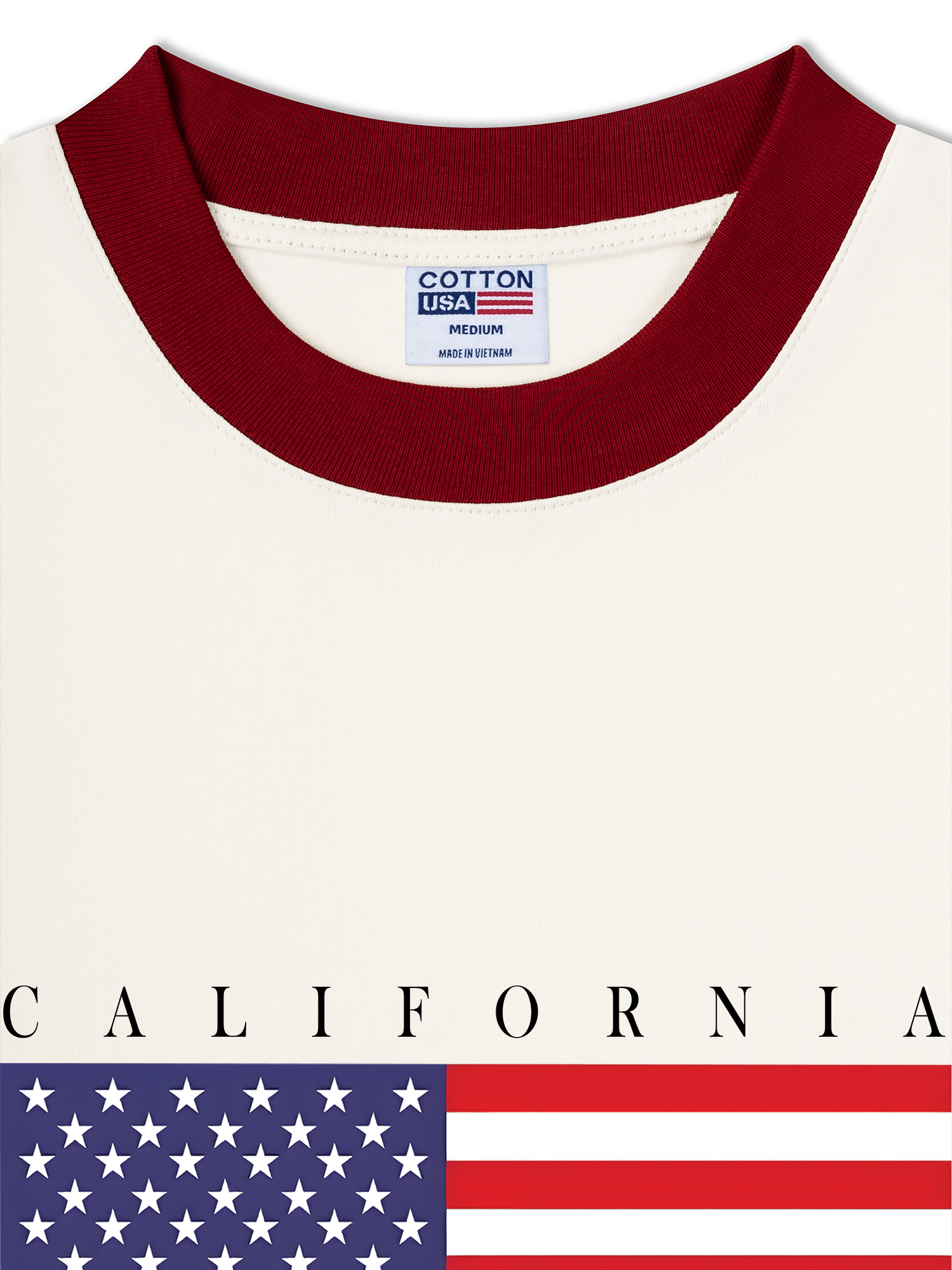 Áo Thun Ringer Relaxed Fit USA California Basic Style