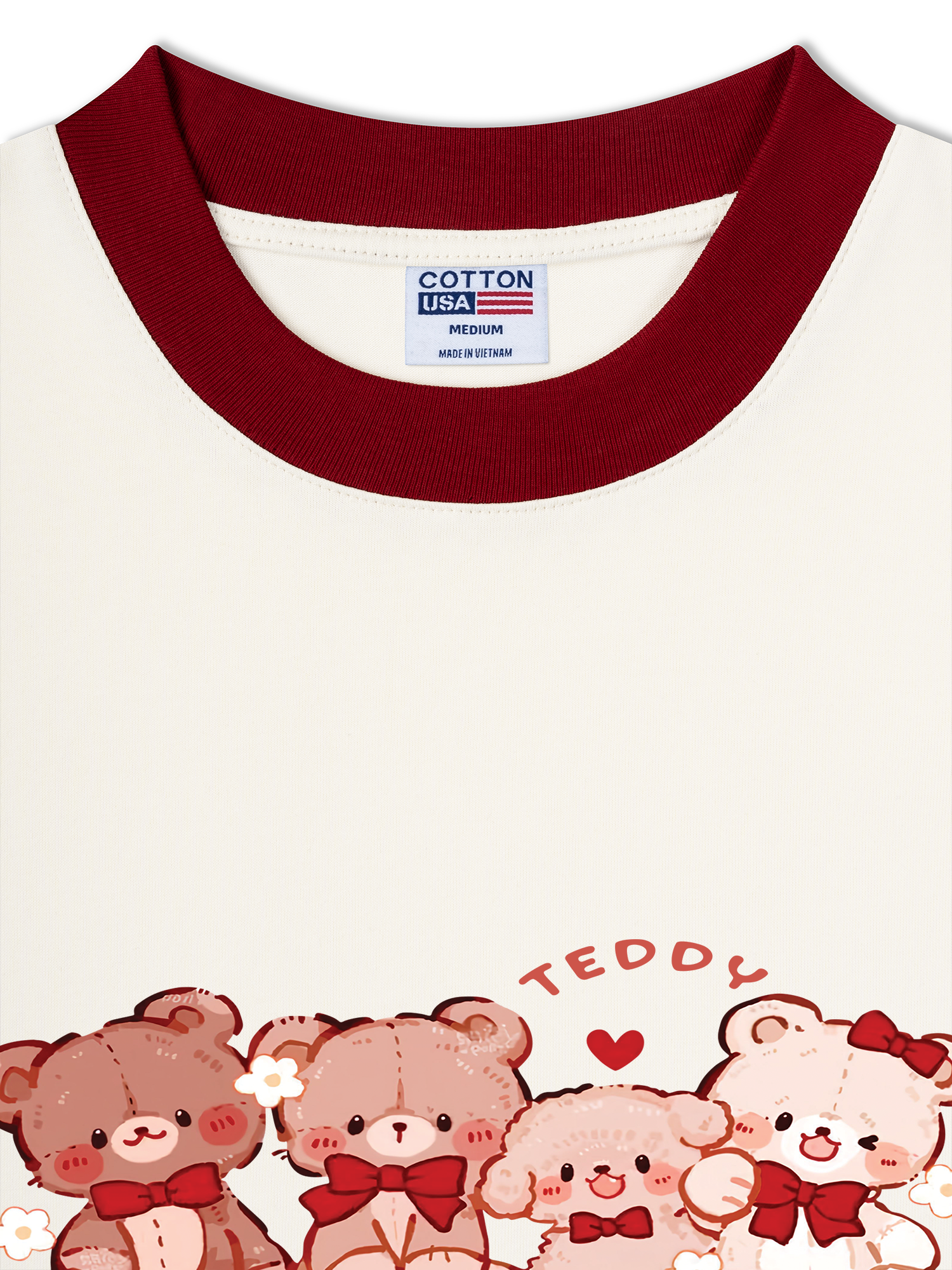 Áo Thun Ringer Relaxed Fit Sweet Teddy