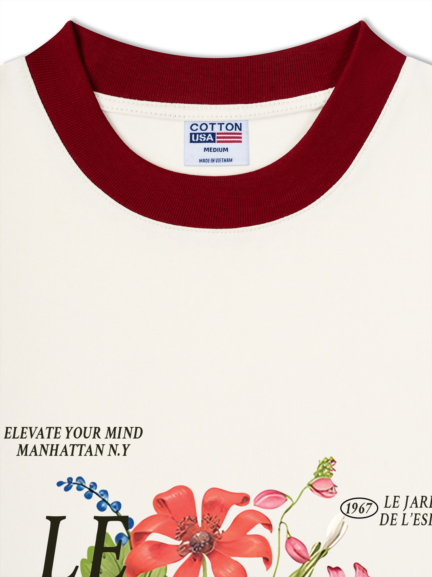 Áo Thun Ringer Relaxed Fit Floral Authentic