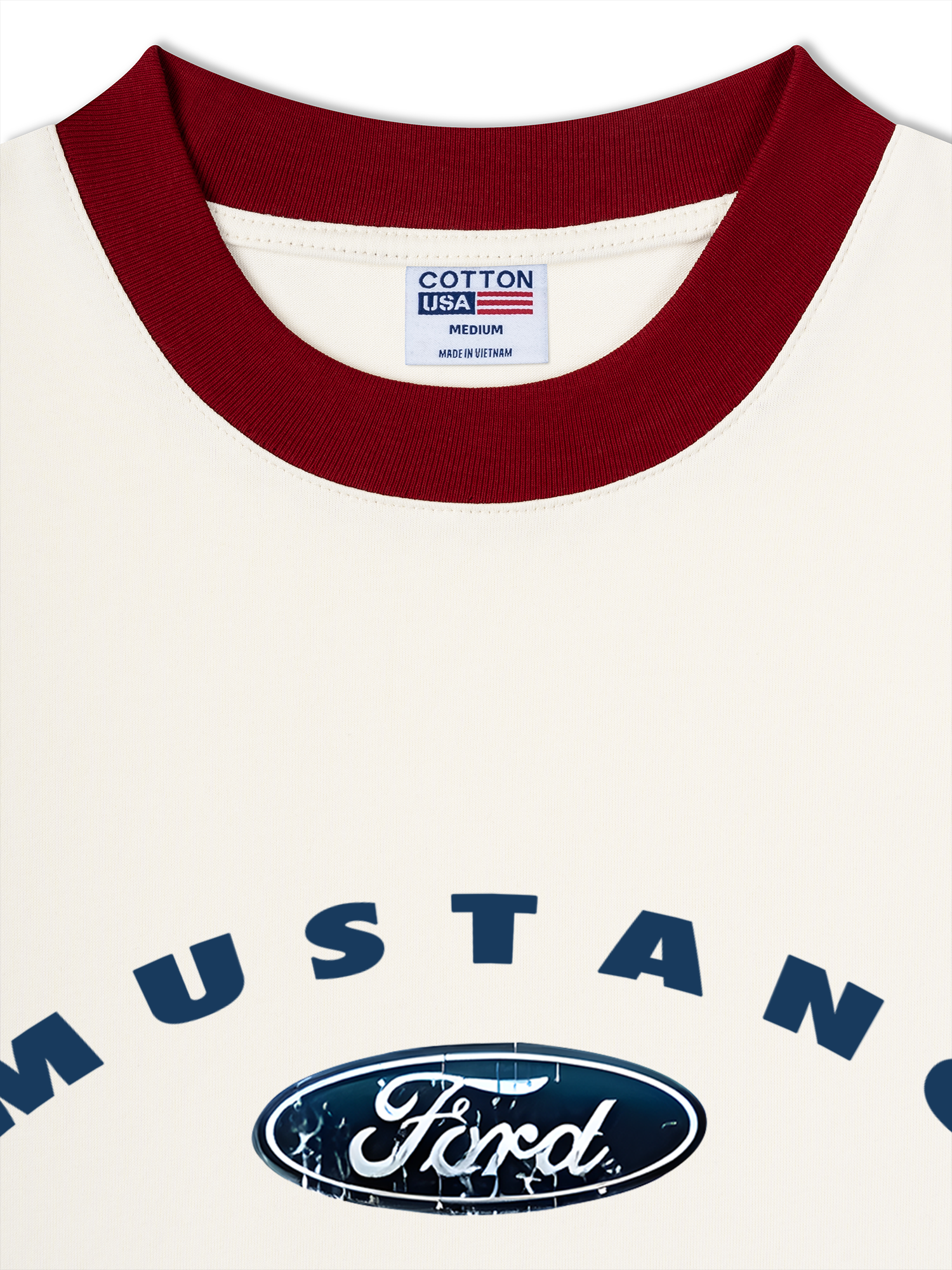 Áo Thun Ringer Relaxed Fit Mustang Ford Retro 90s