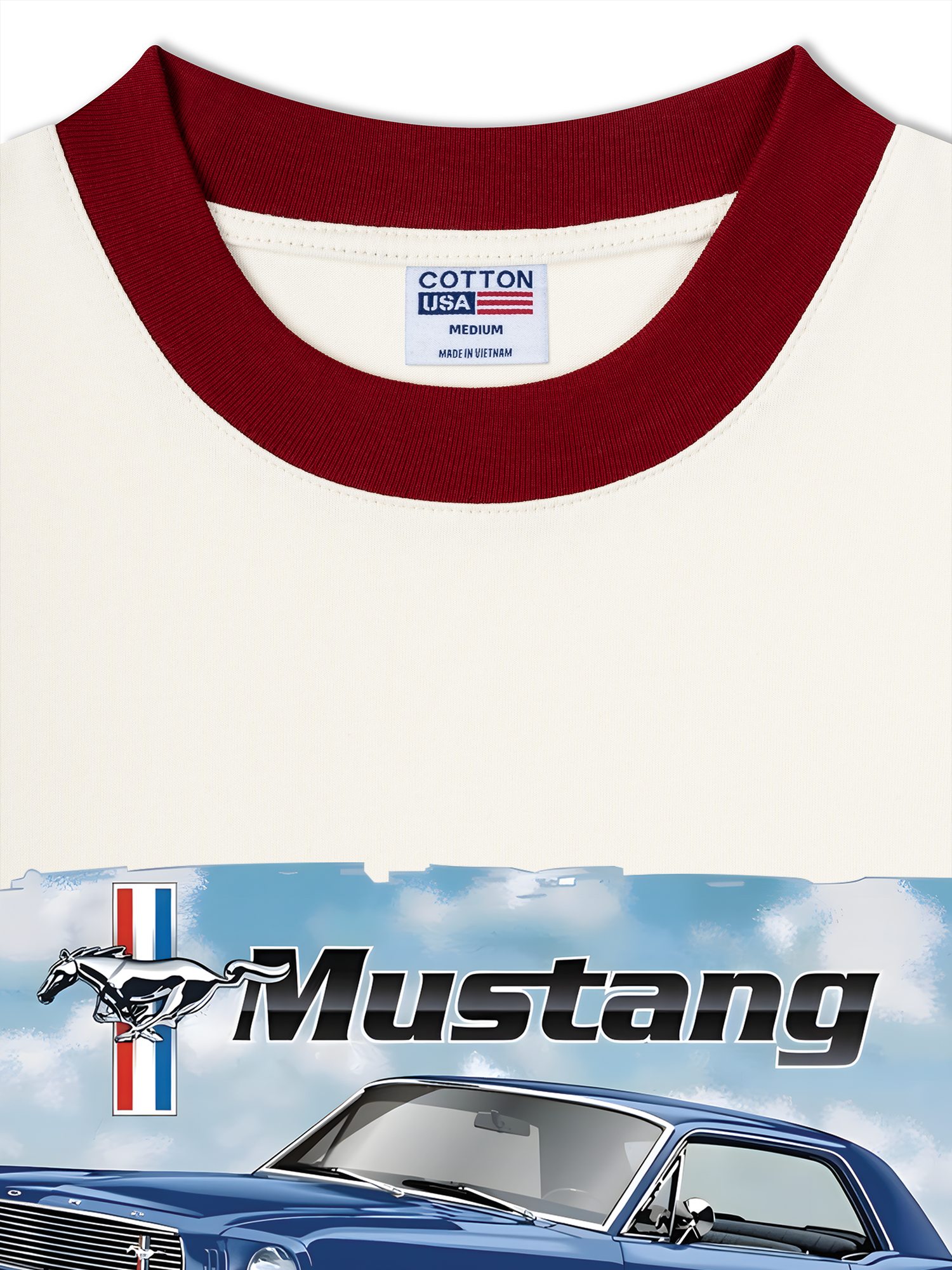 Áo Thun Ringer Relaxed Fit Mustang Vintage Blue