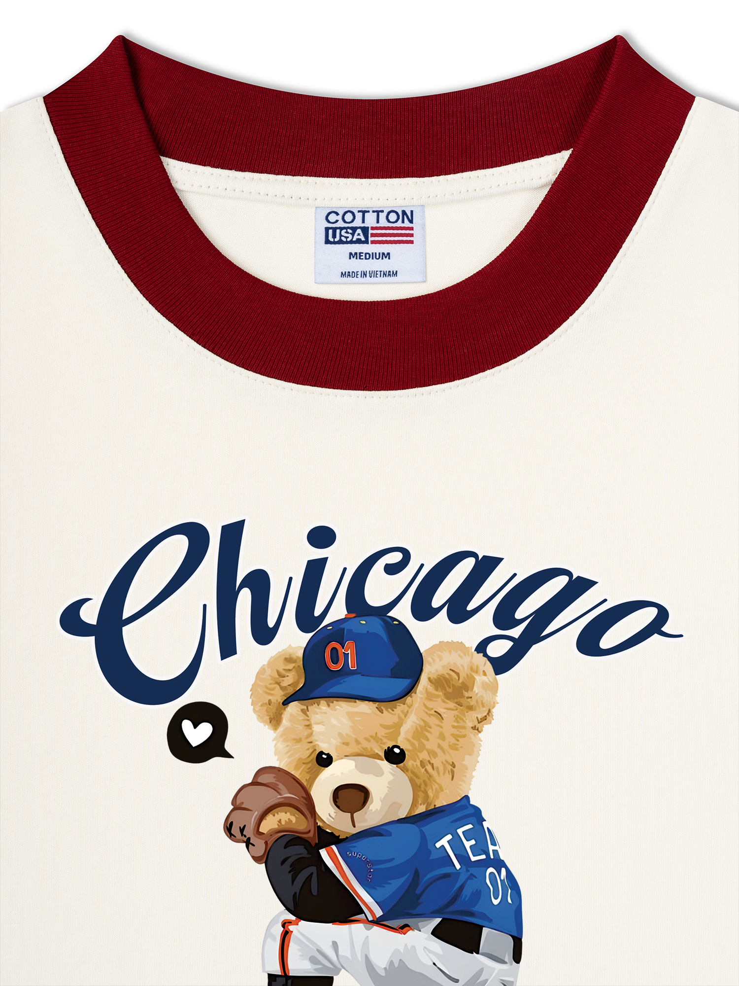 Áo Thun Ringer Relaxed Fit Baseball Chicago Cubs