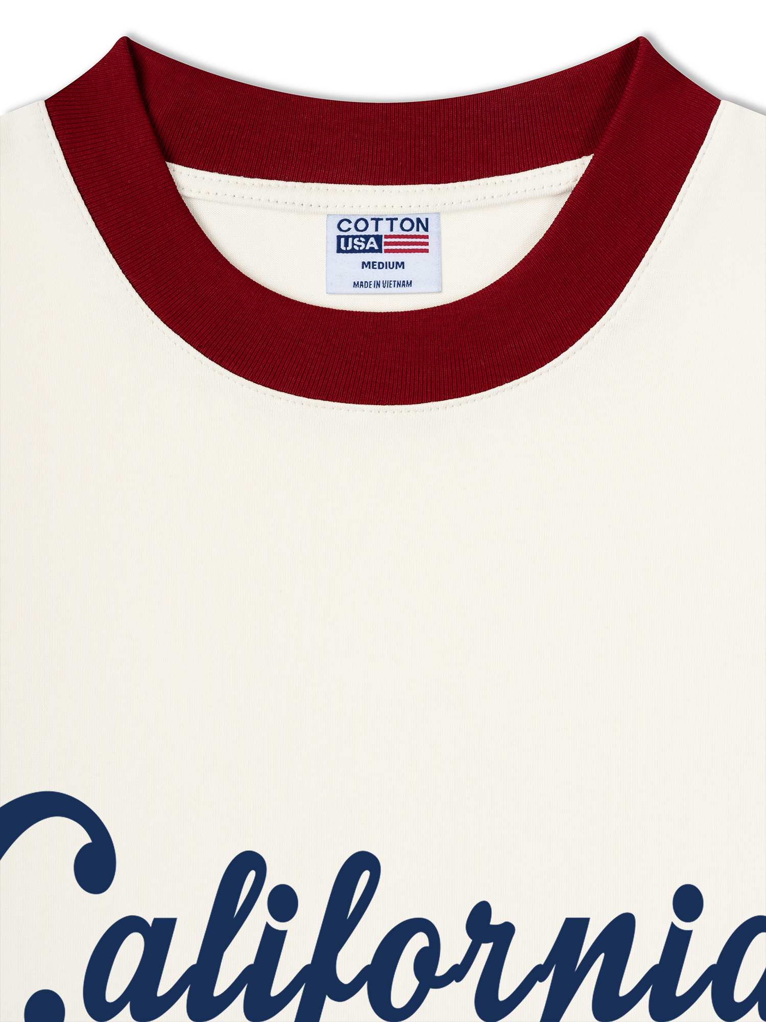 Áo Thun Ringer Relaxed Fit Baseball California Blue Teddy