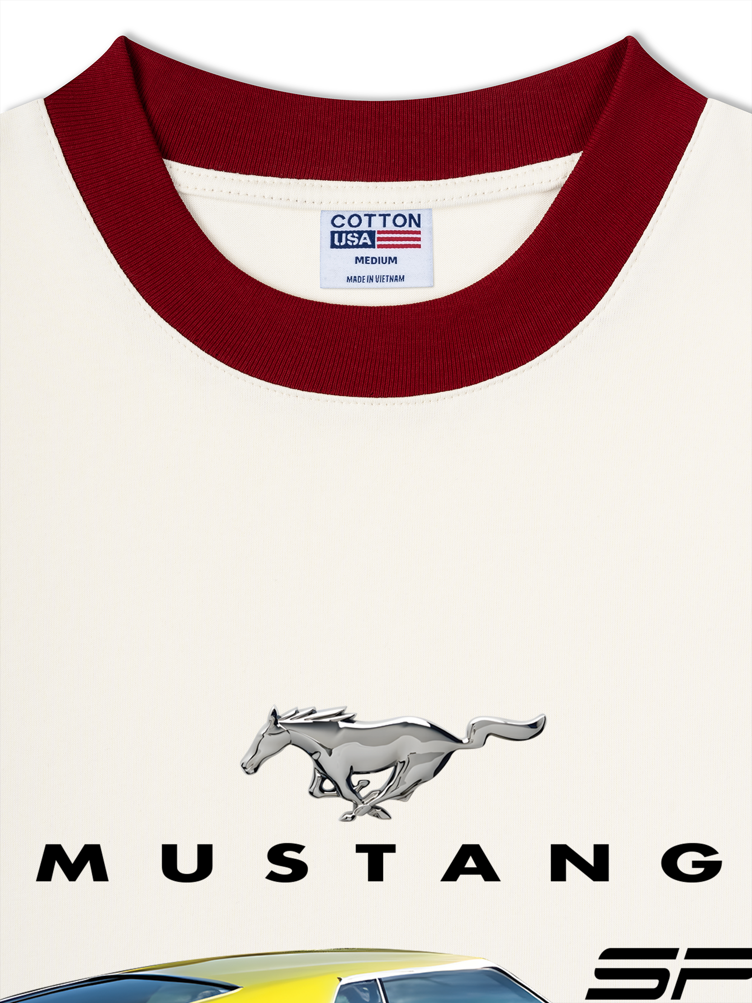 Áo Thun Ringer Relaxed Fit Mustang Yellow Ford