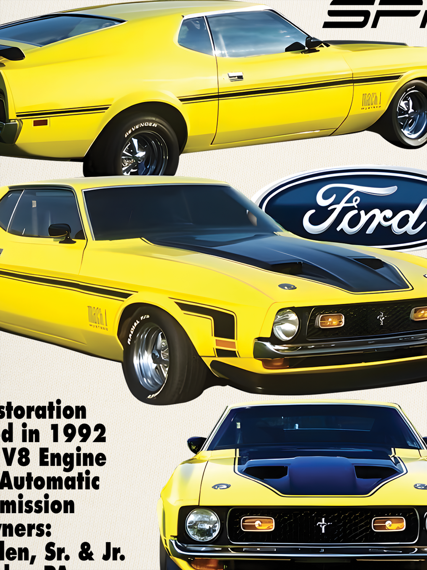 Áo Thun Ringer Relaxed Fit Mustang Yellow Ford