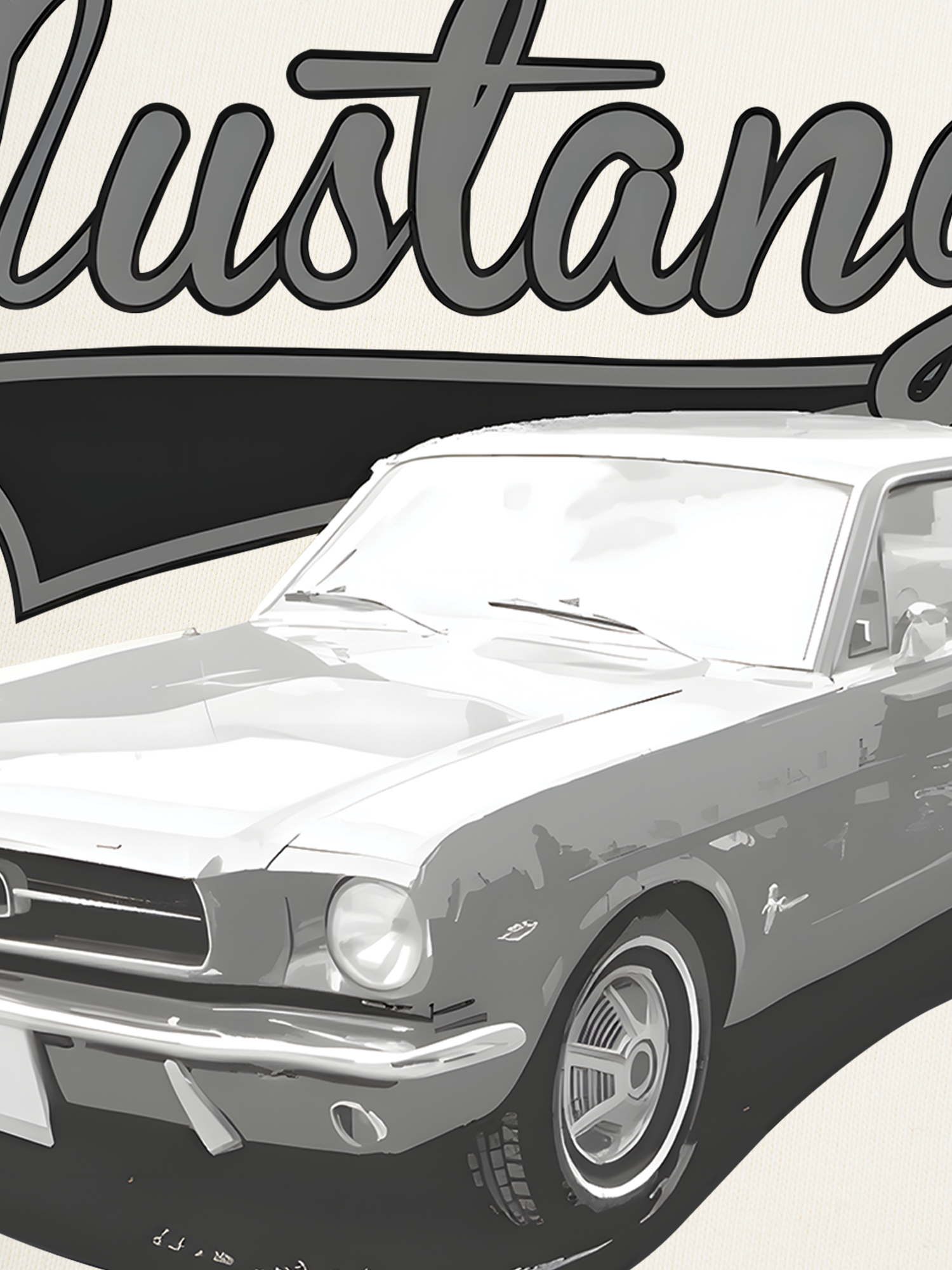 Áo Thun Ringer Relaxed Fit Mustang Vintage Black & White