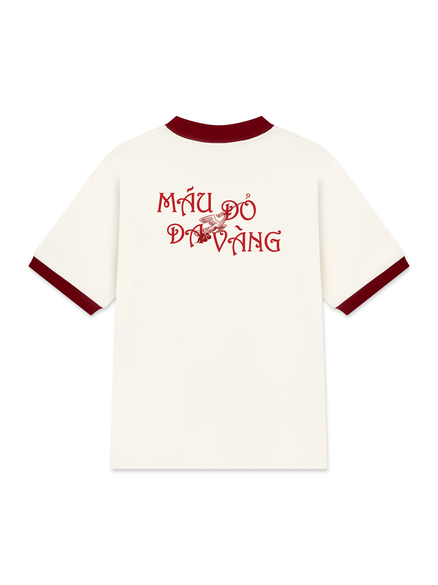 Áo Thun Ringer Relaxed Fit Người Việt - Máu Đỏ Da Vàng