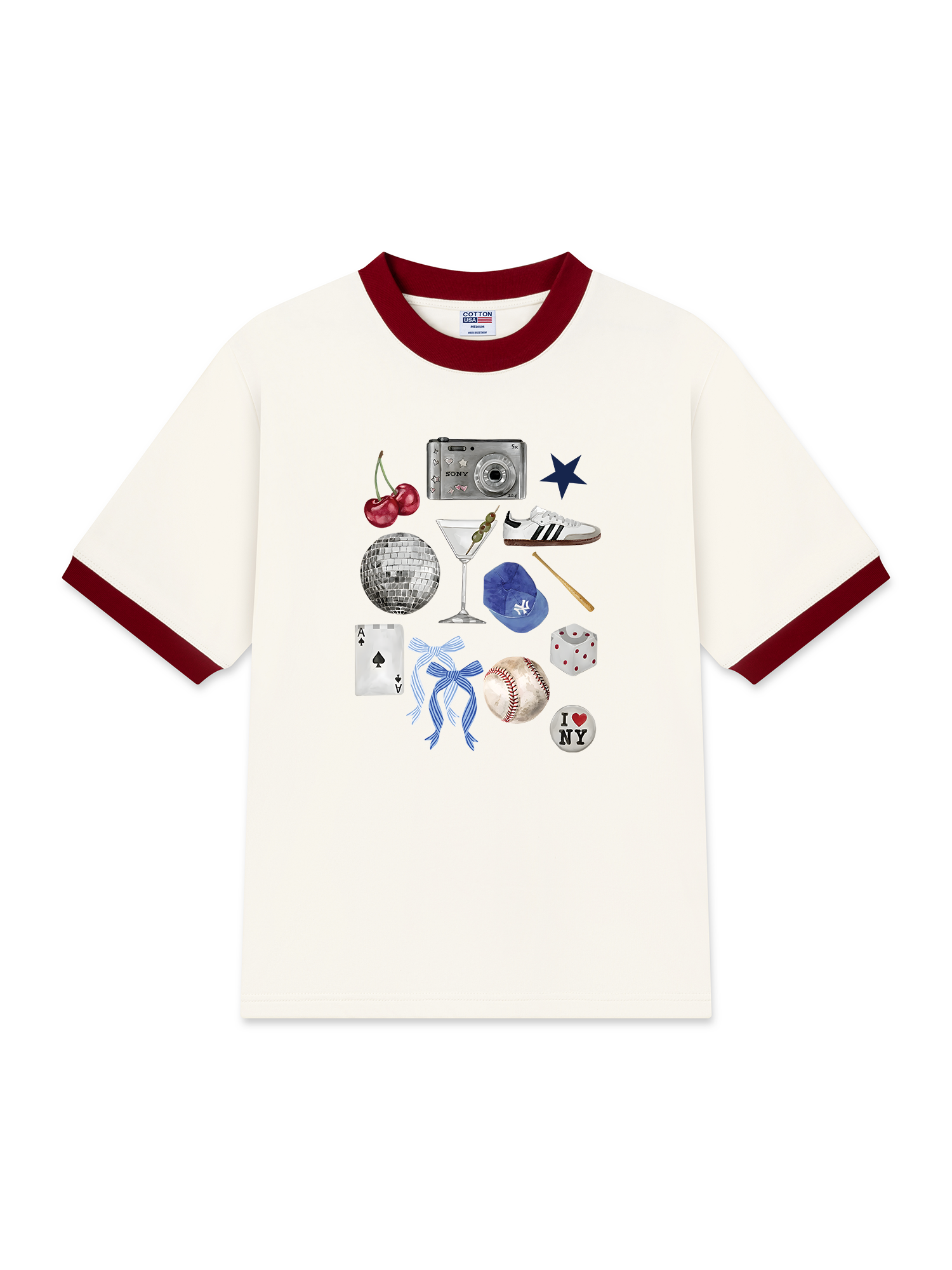 Áo Thun Ringer Relaxed Fit Baseball Cute Things