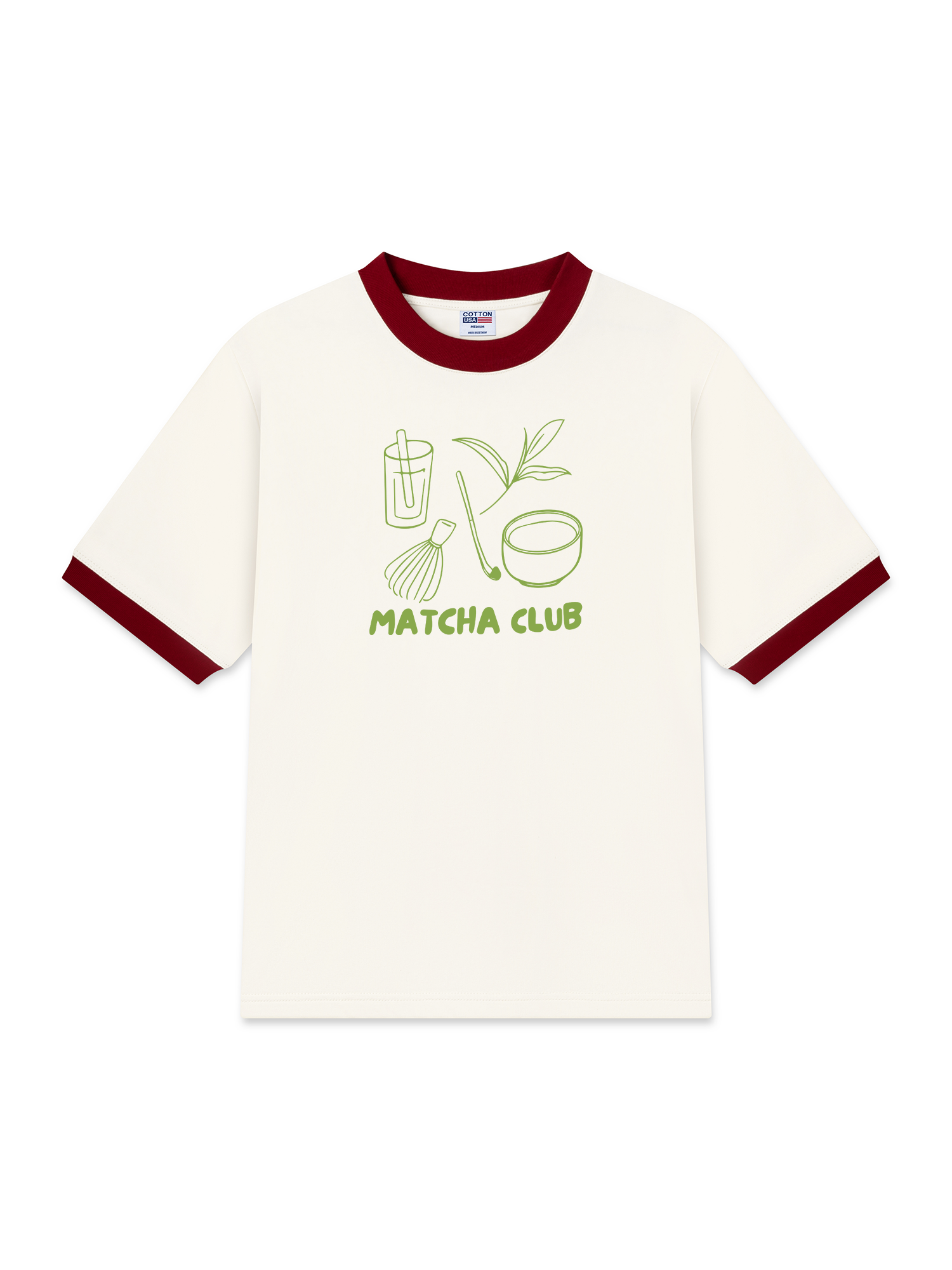 Áo Thun Ringer Relaxed Fit Matcha Club