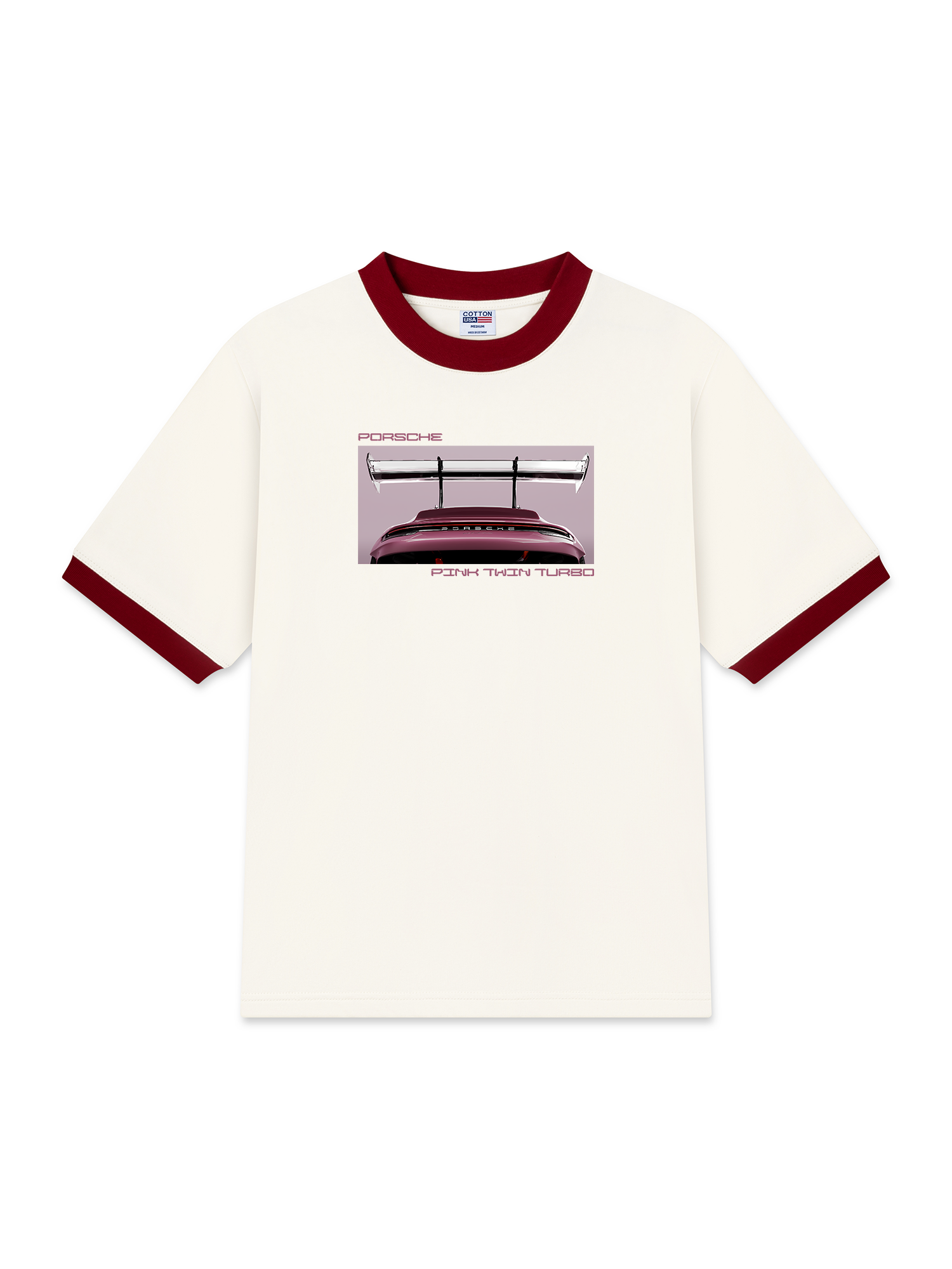 Áo Thun Ringer Relaxed Fit Porsche Pink Twin Turbo