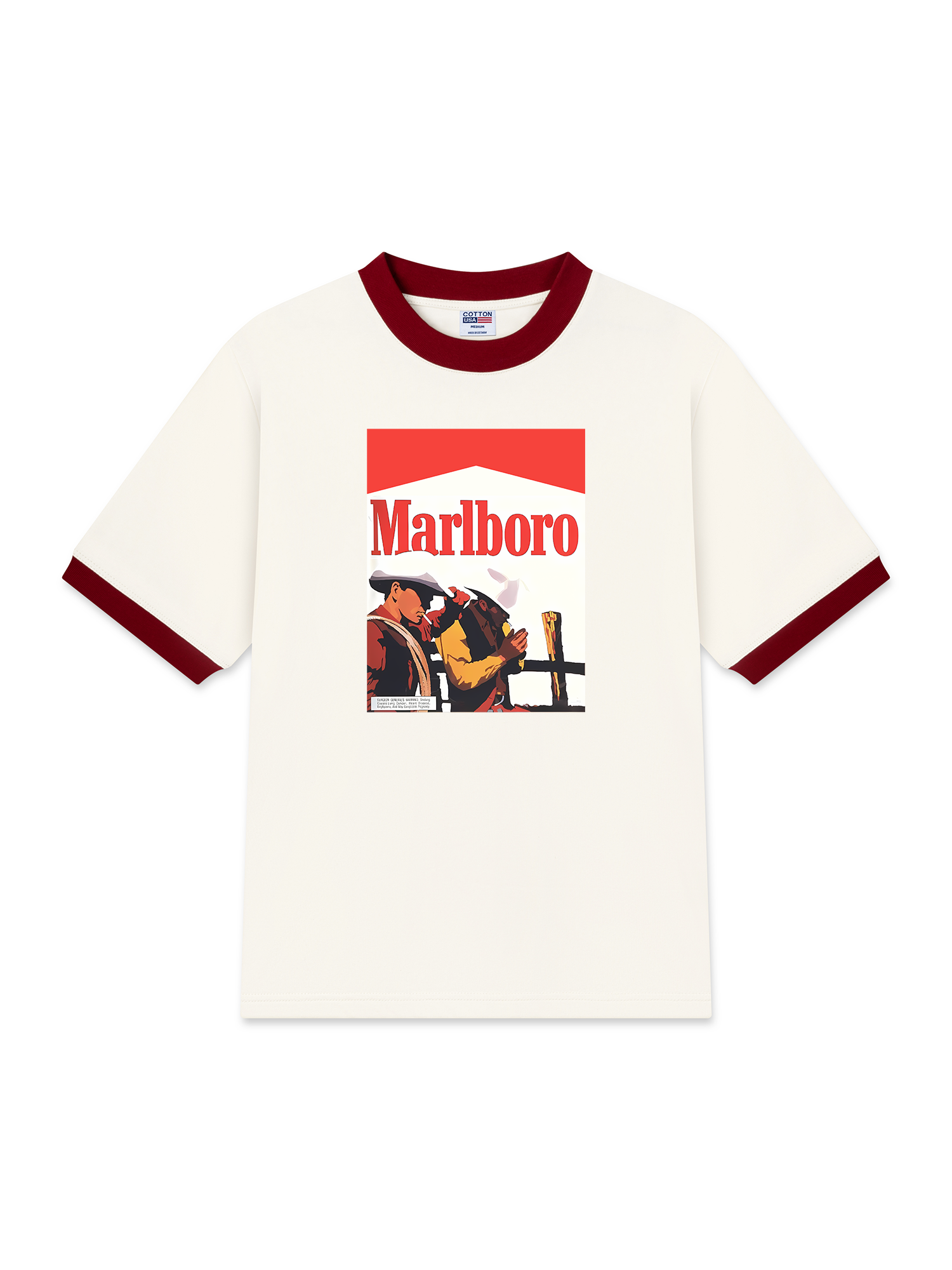Áo Thun Ringer Relaxed Fit Marlboro Hunting Cowboy