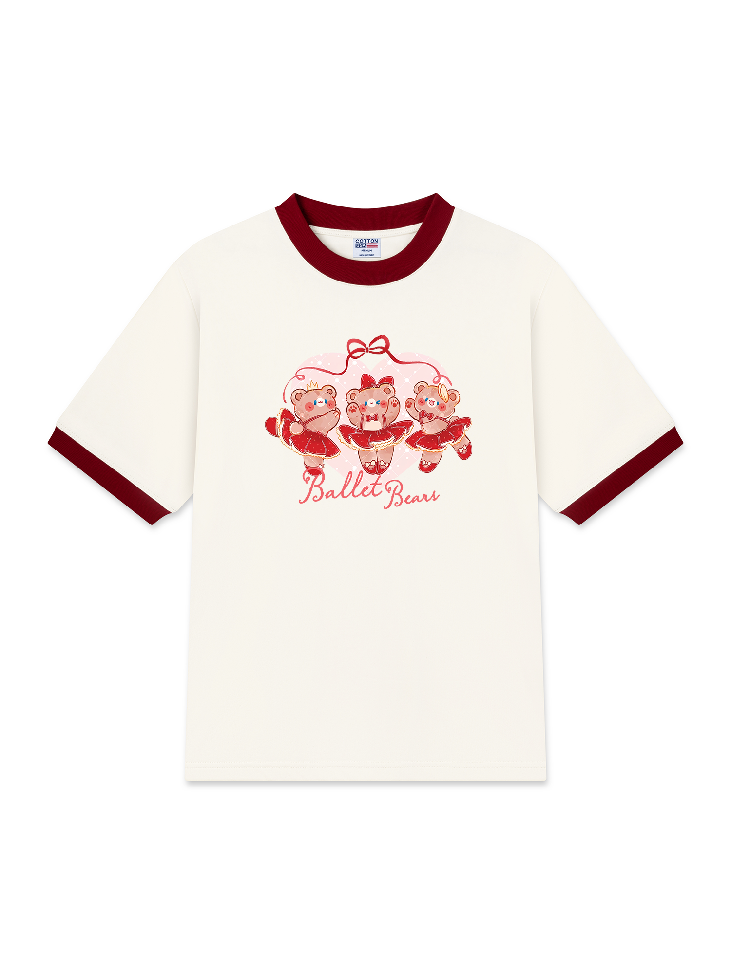 Áo Thun Ringer Relaxed Fit Ballet Bears