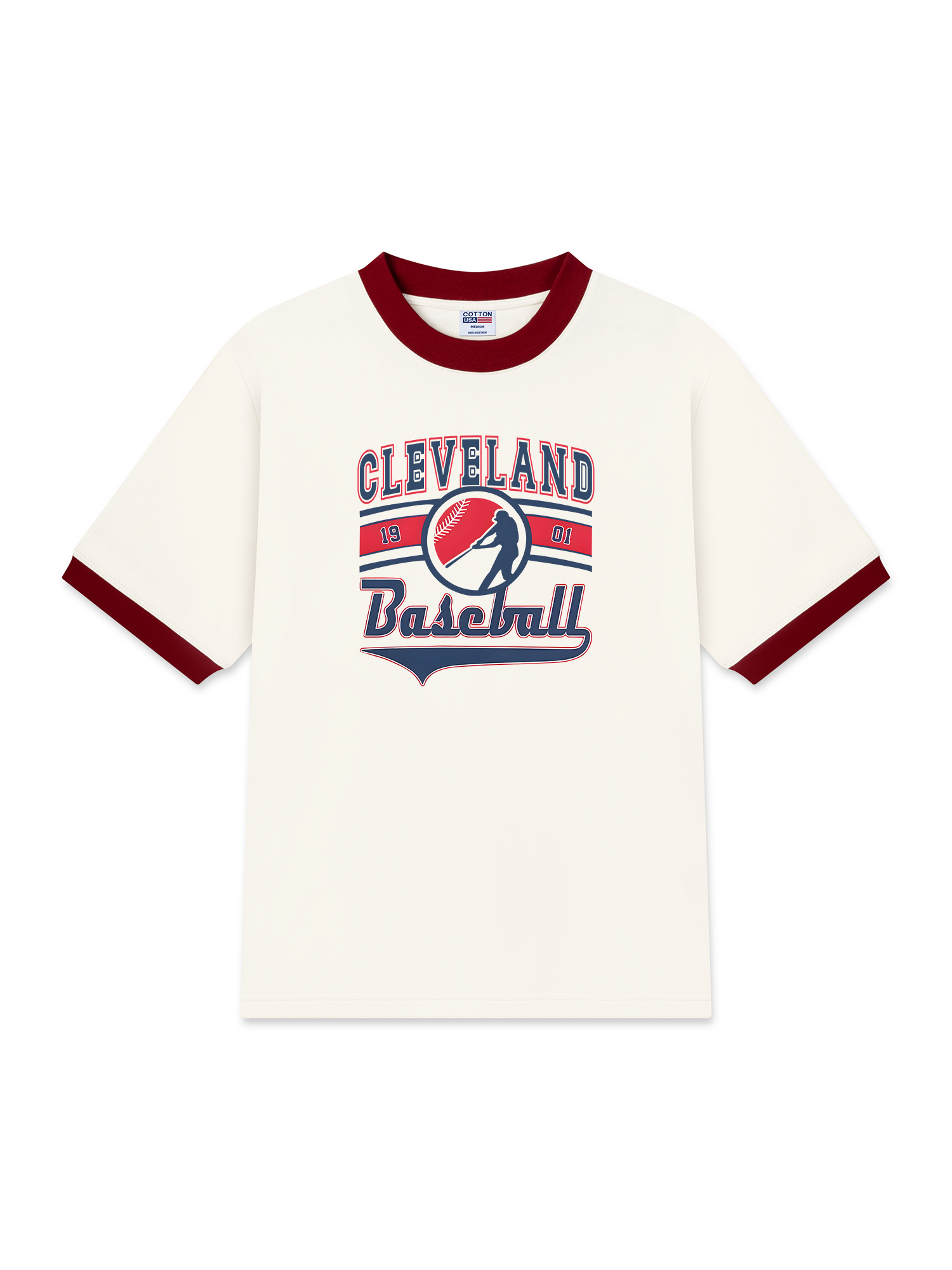 Áo Thun Ringer Relaxed Fit Baseball Cleveland
