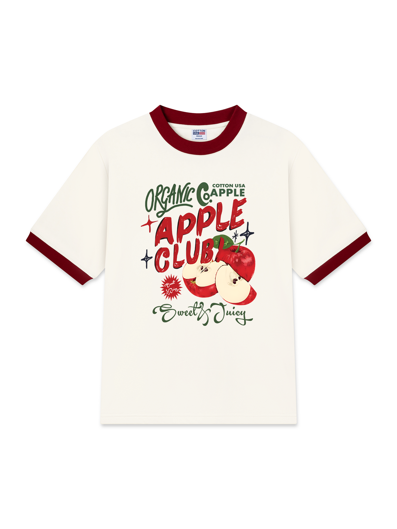 Áo Thun Ringer Relaxed Fit Tropical Apple Club