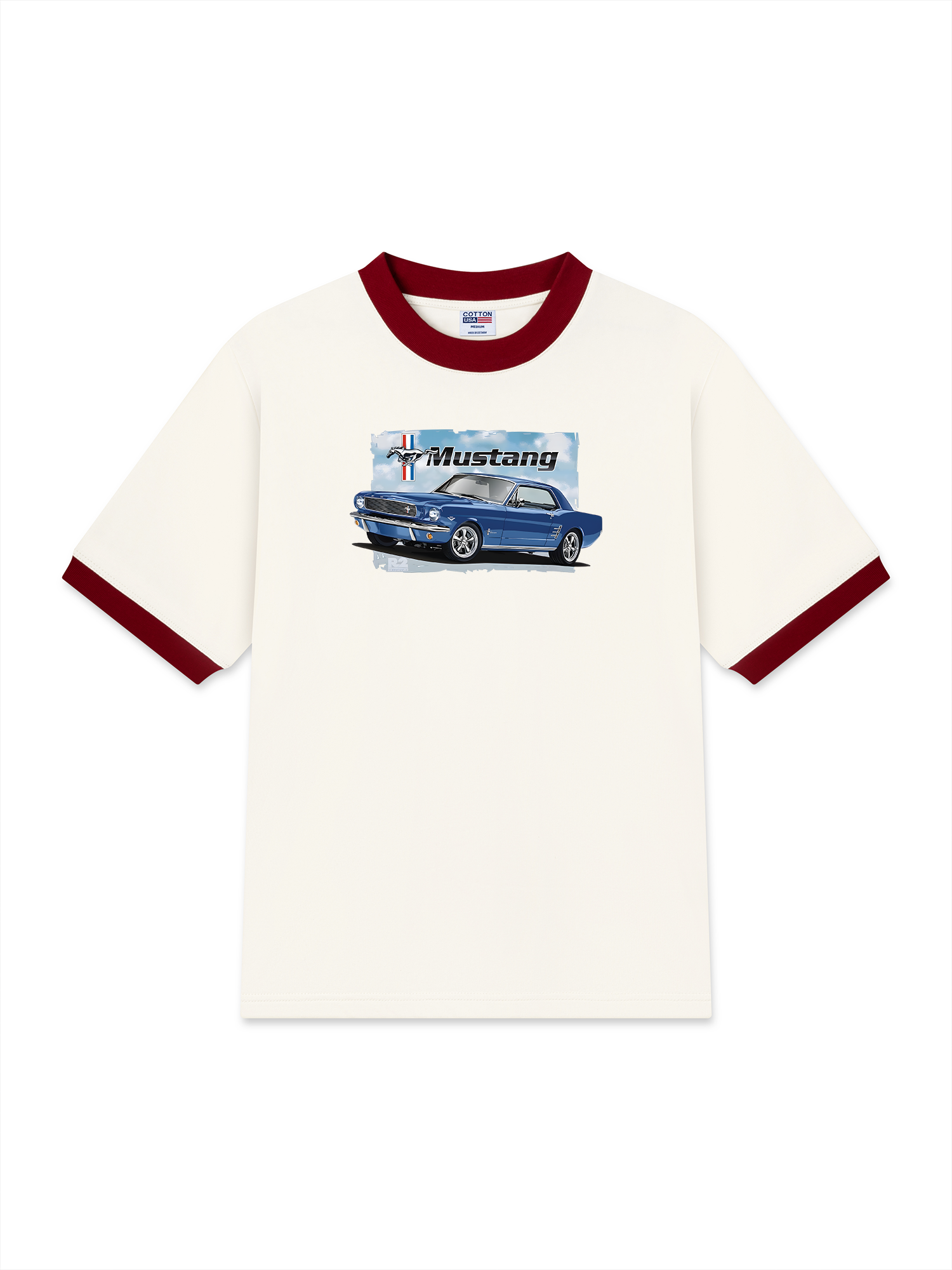 Áo Thun Ringer Relaxed Fit Mustang Vintage Blue