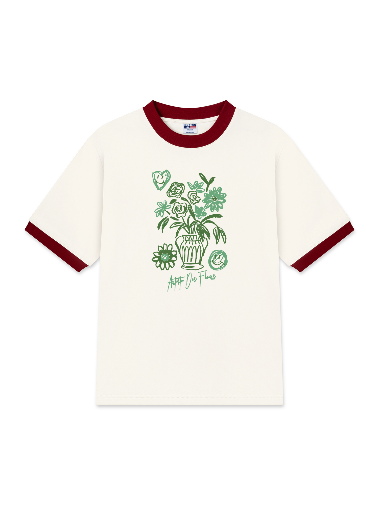 Áo Thun Ringer Relaxed Fit Floral Artiste Des Fleurs