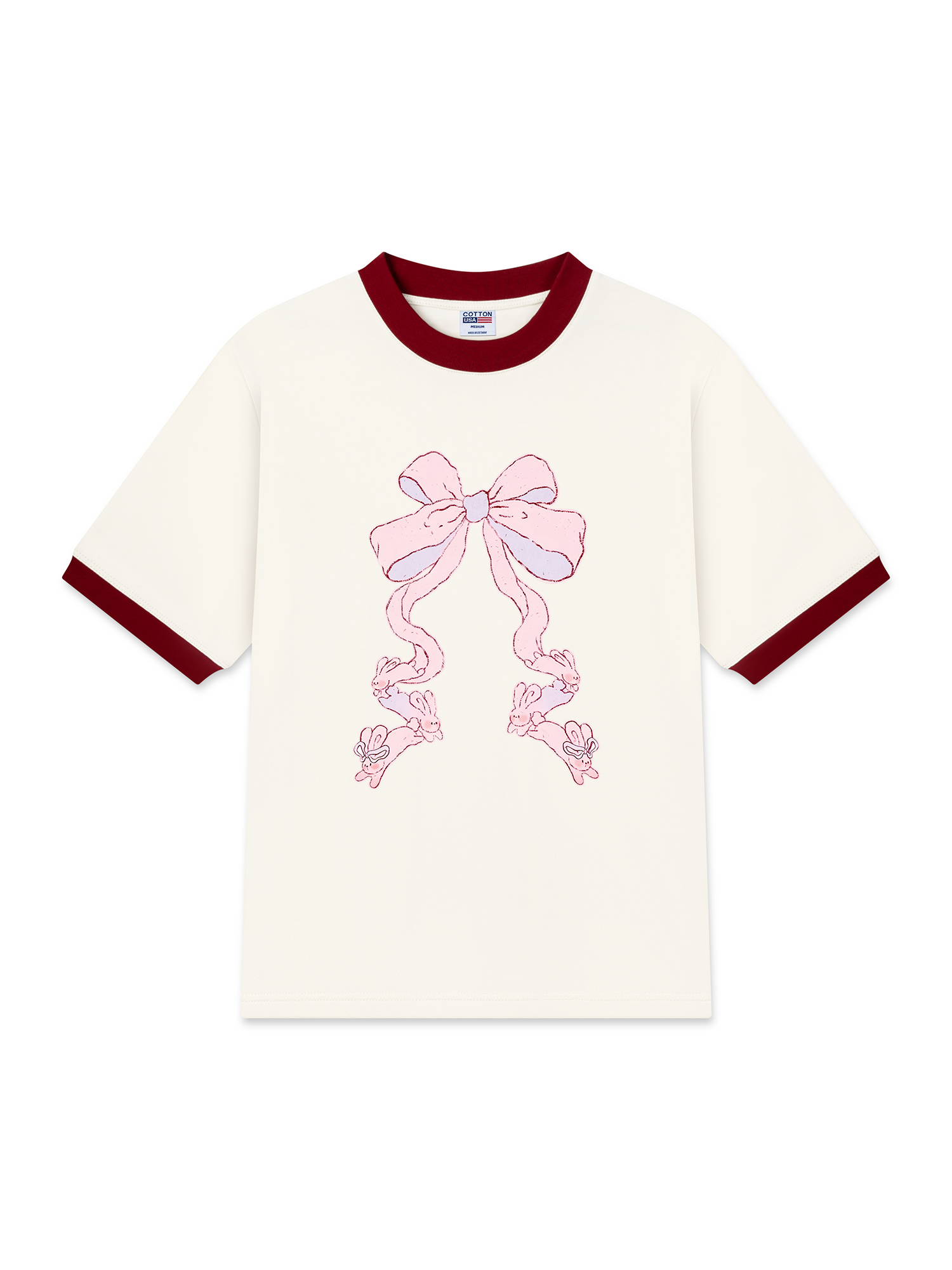 Áo Thun Ringer Relaxed Fit Rabbit Ribbon