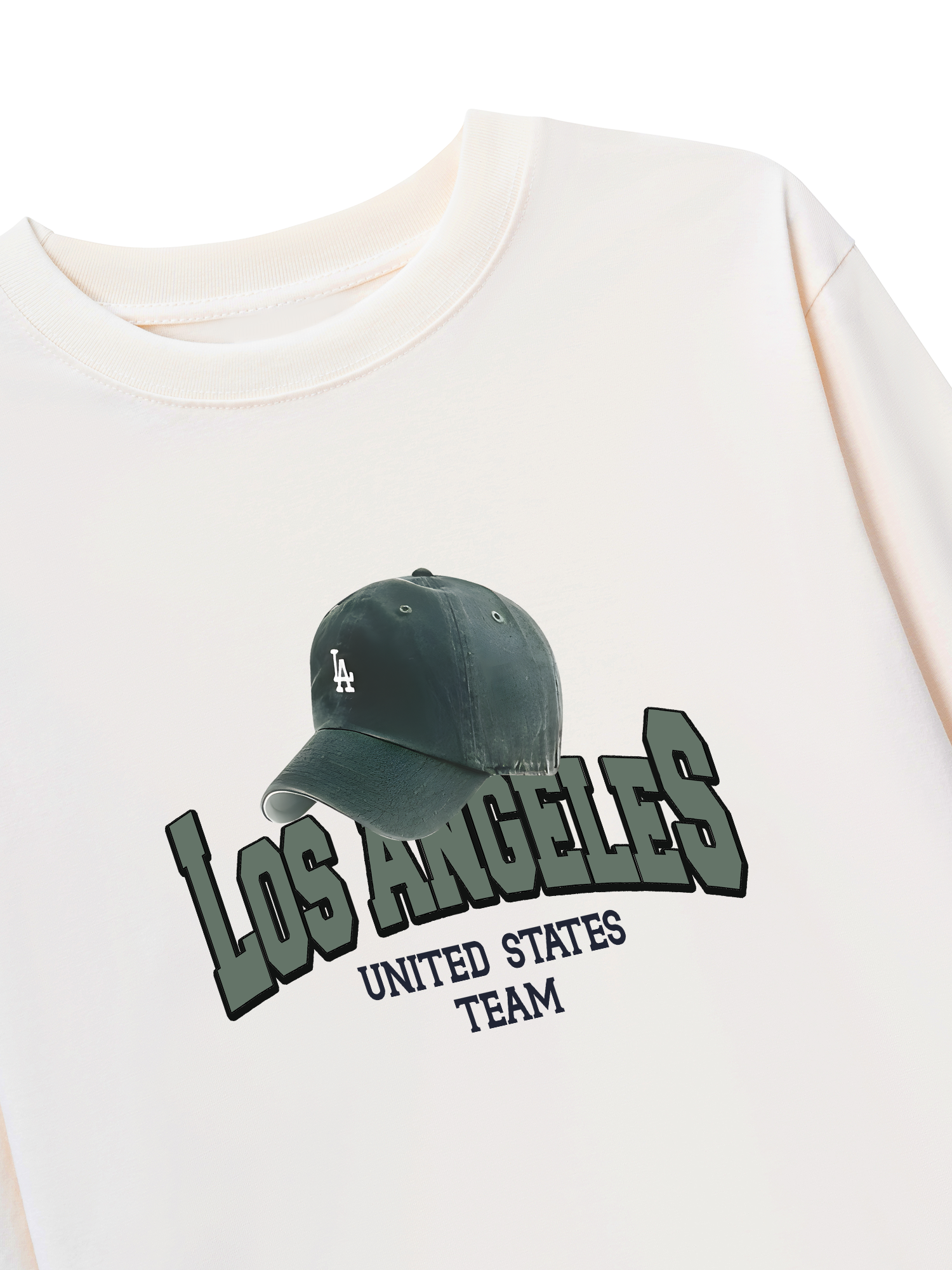 Áo Thun Dài Tay USA Los Ageles Green Hat