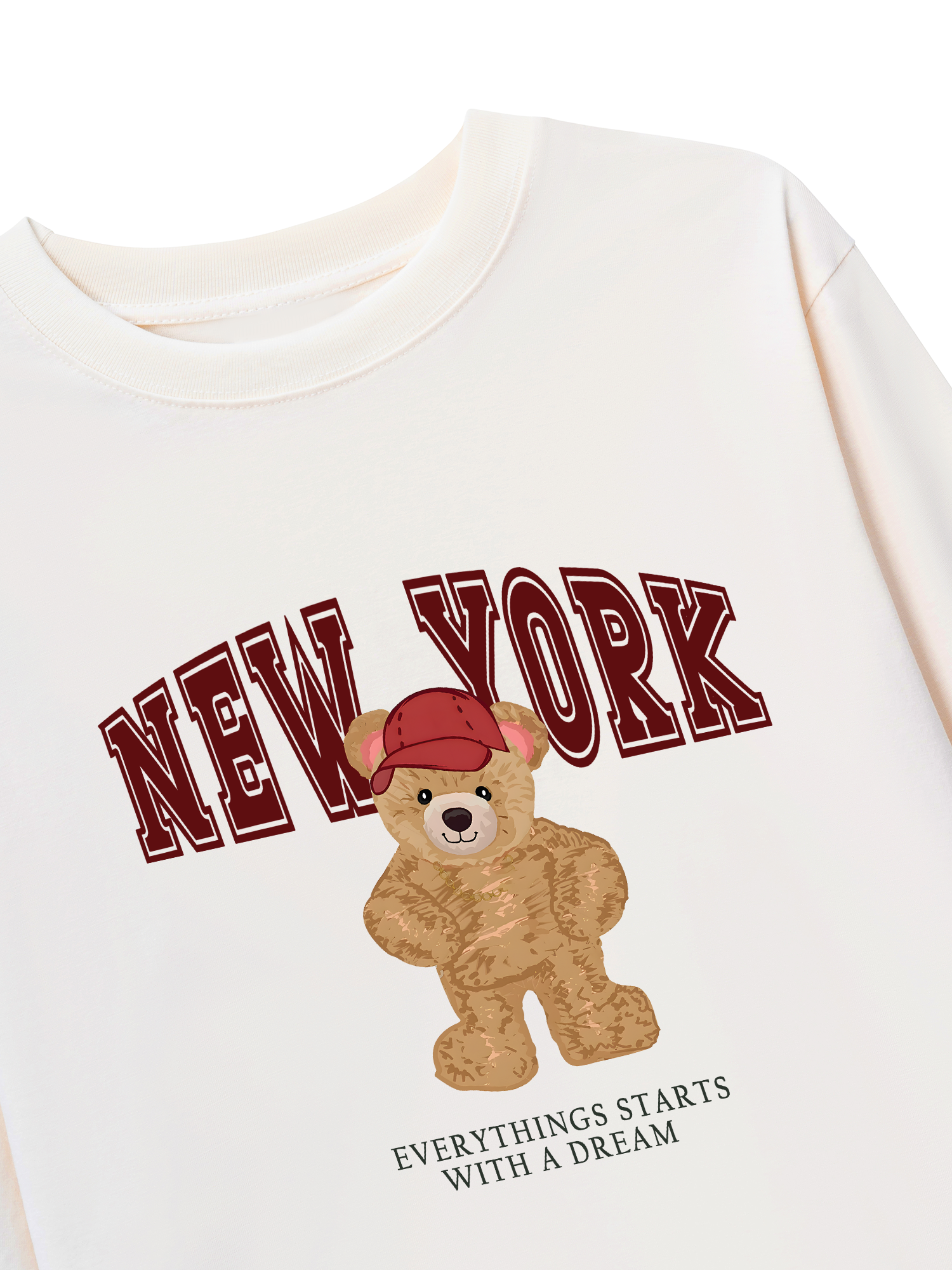 Áo Thun Dài Tay City New York Red Bear