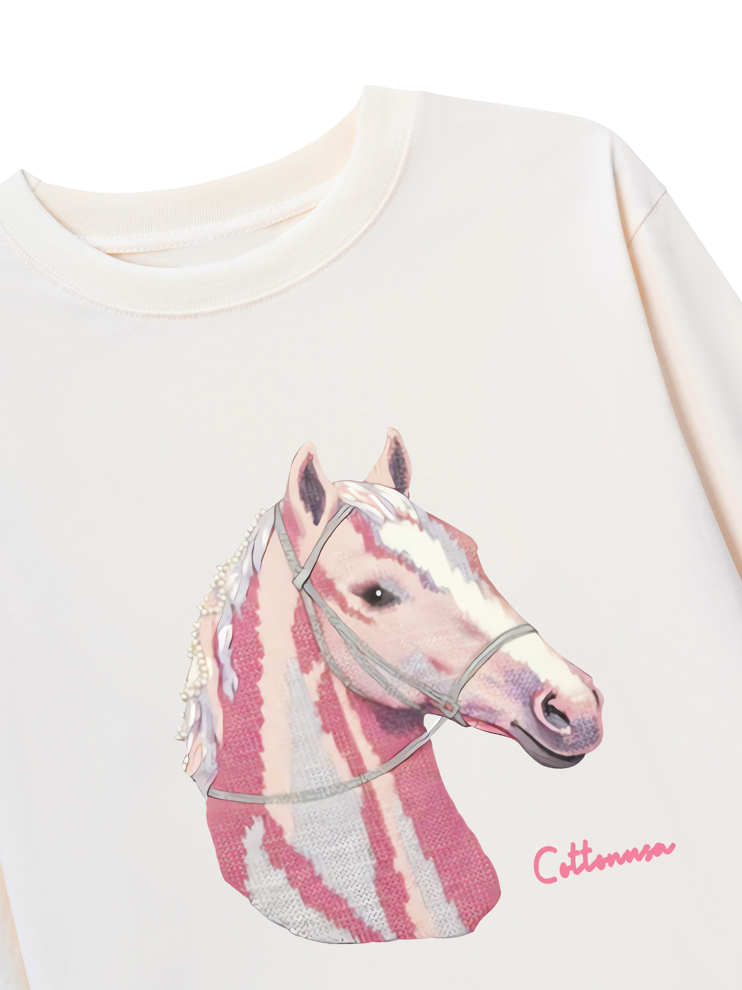 Áo Thun Dài Tay Cute Pink Horse