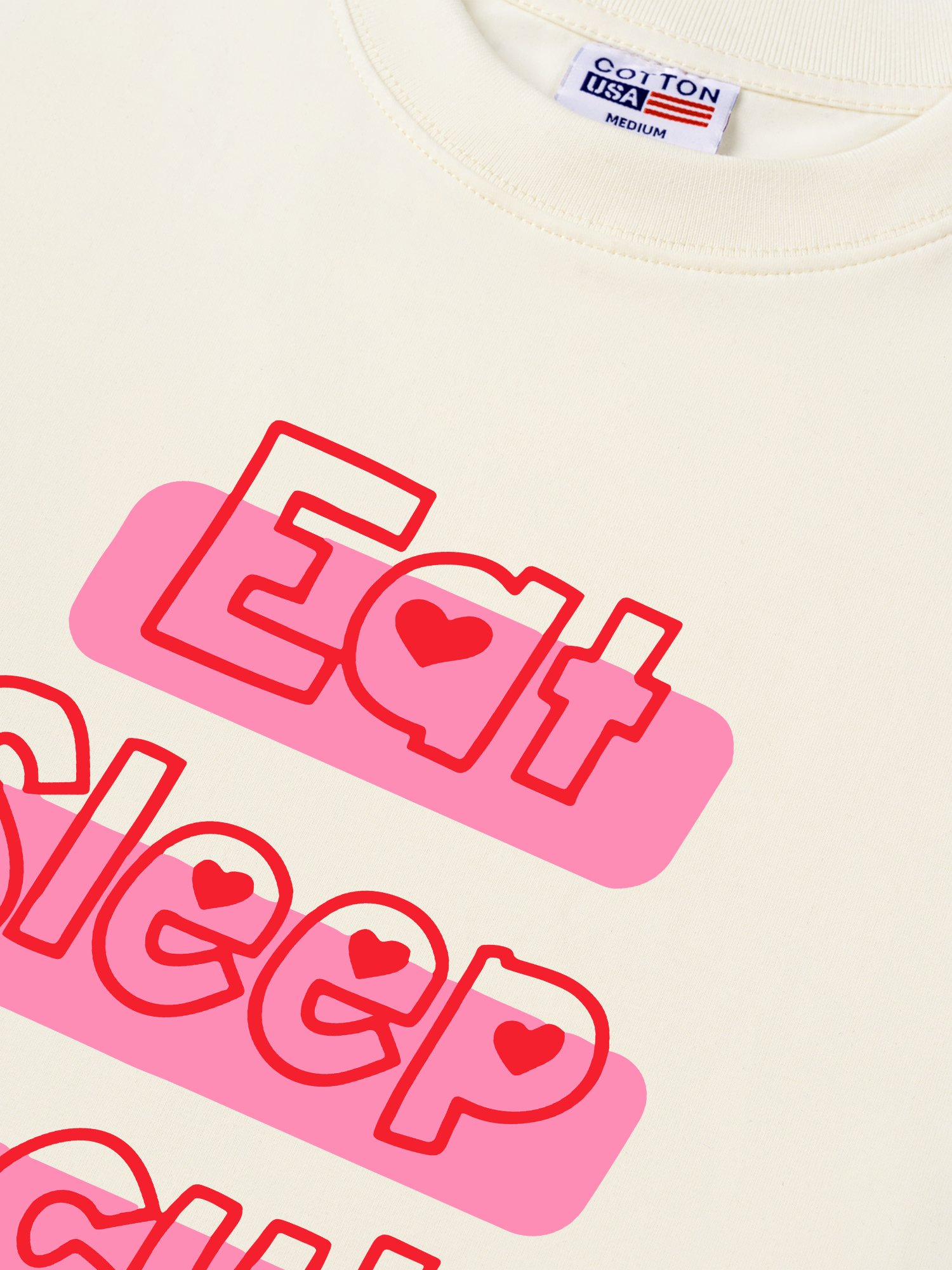 Áo Thun Relaxed Fit Eat Sleep Be Cute