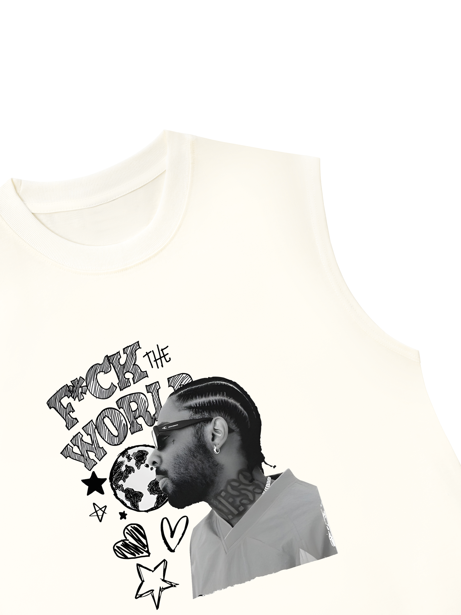 Áo Ba Lỗ Relaxed Fit Tricou Brent Faiyaz  Fck World